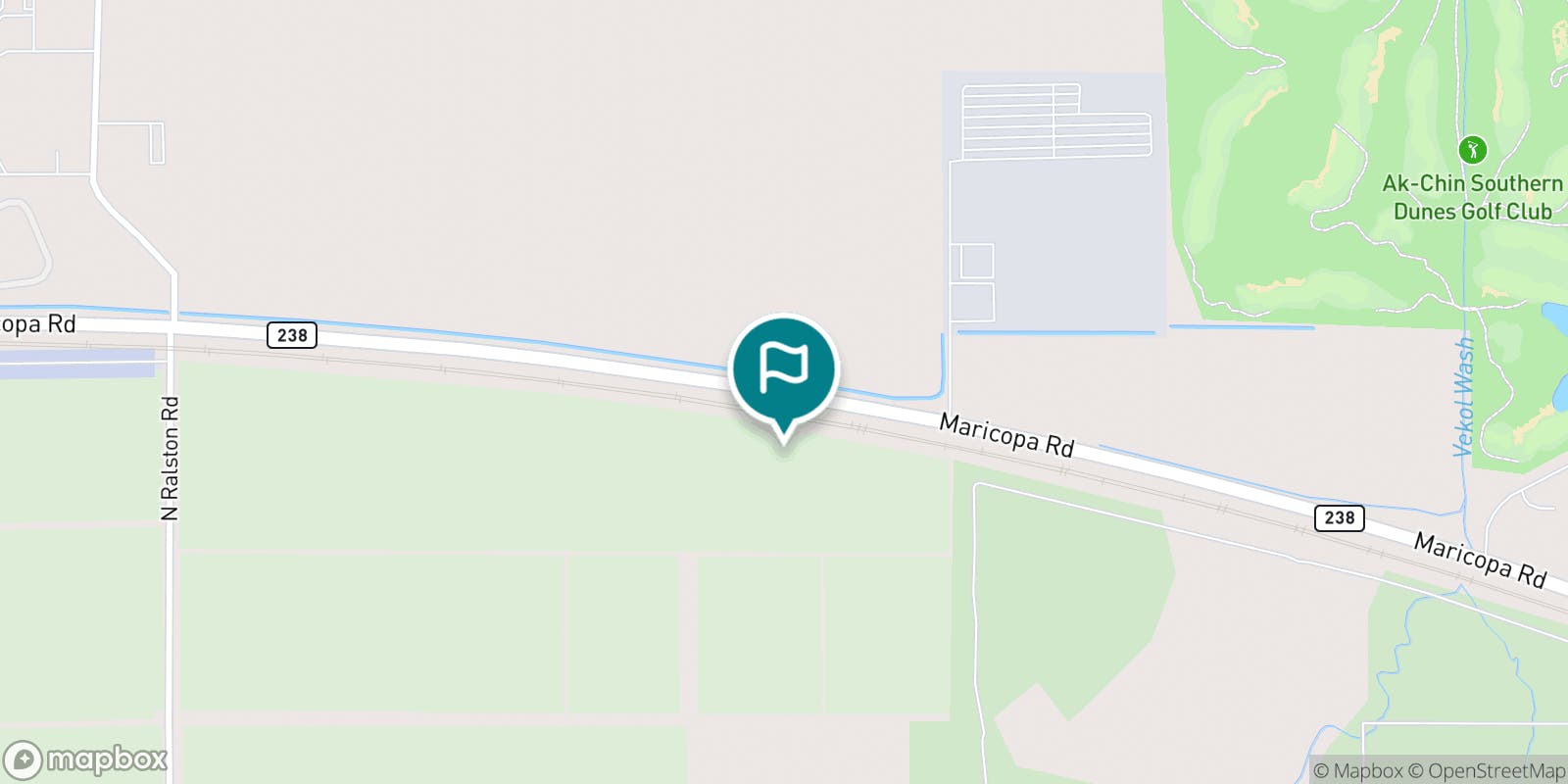 Street map of Ak-Chin Southern Dunes Golf Club and its local surroundings.