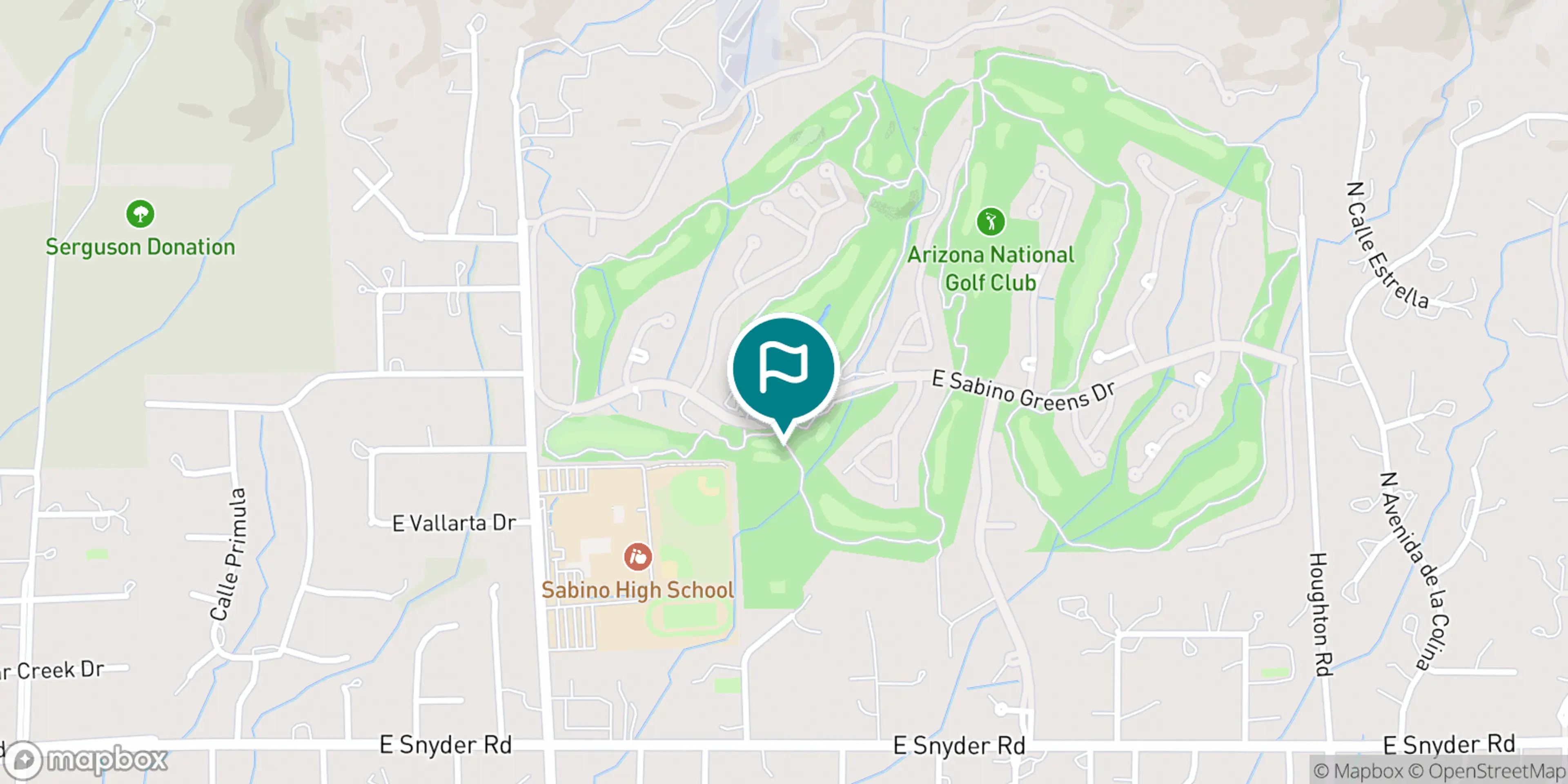 Street map of Arizona National Golf Club and its local surroundings.