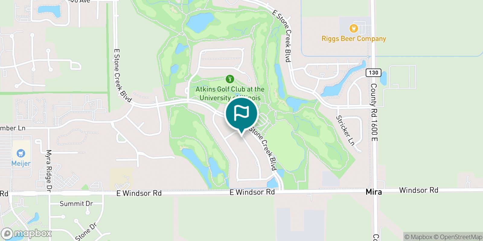 Street map of Atkins Golf Club and its local surroundings.