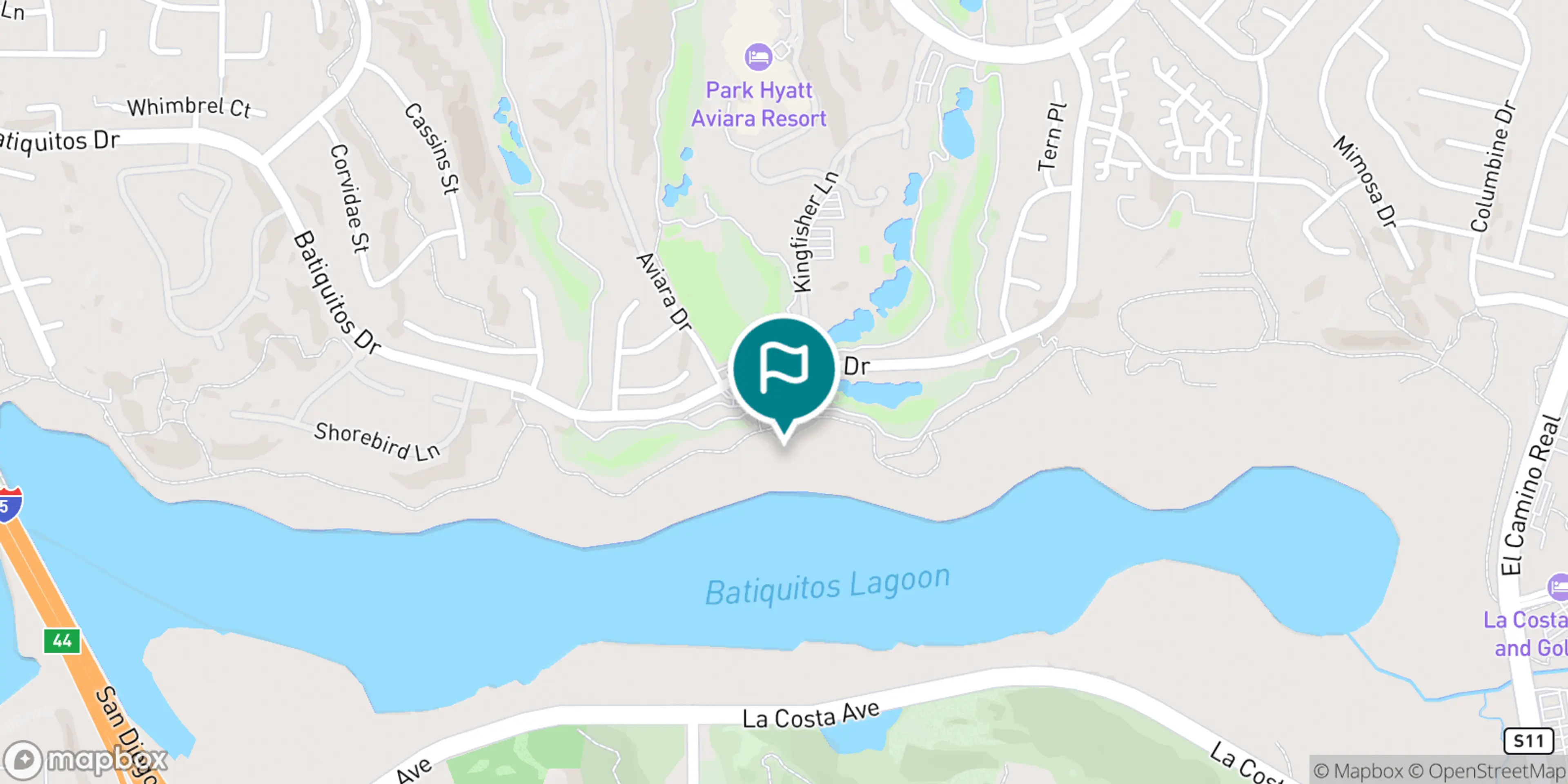 Street map of Aviara Golf Club and its local surroundings.