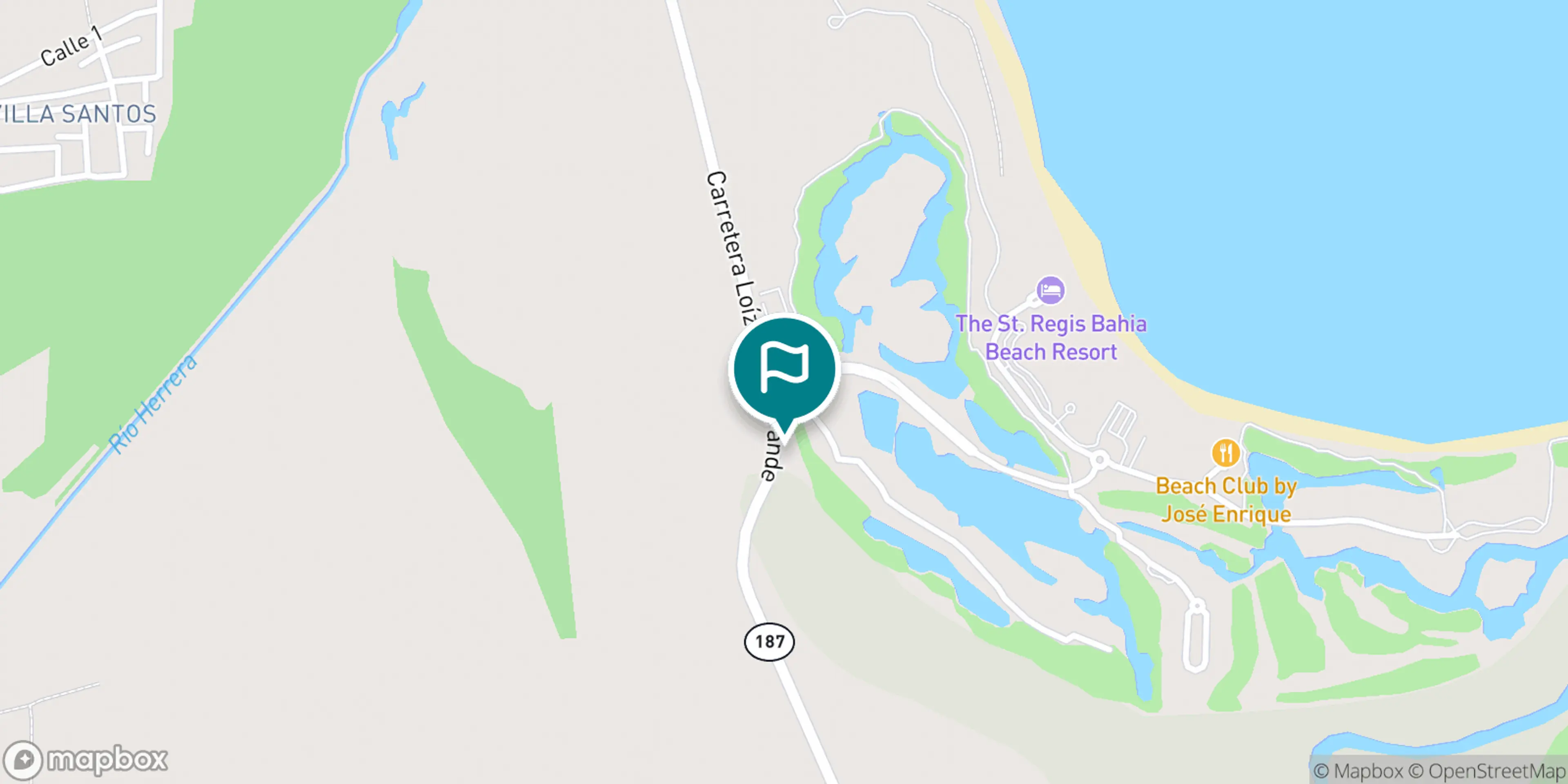 Street map of Bahia Beach Resort & Golf Club and its local surroundings.
