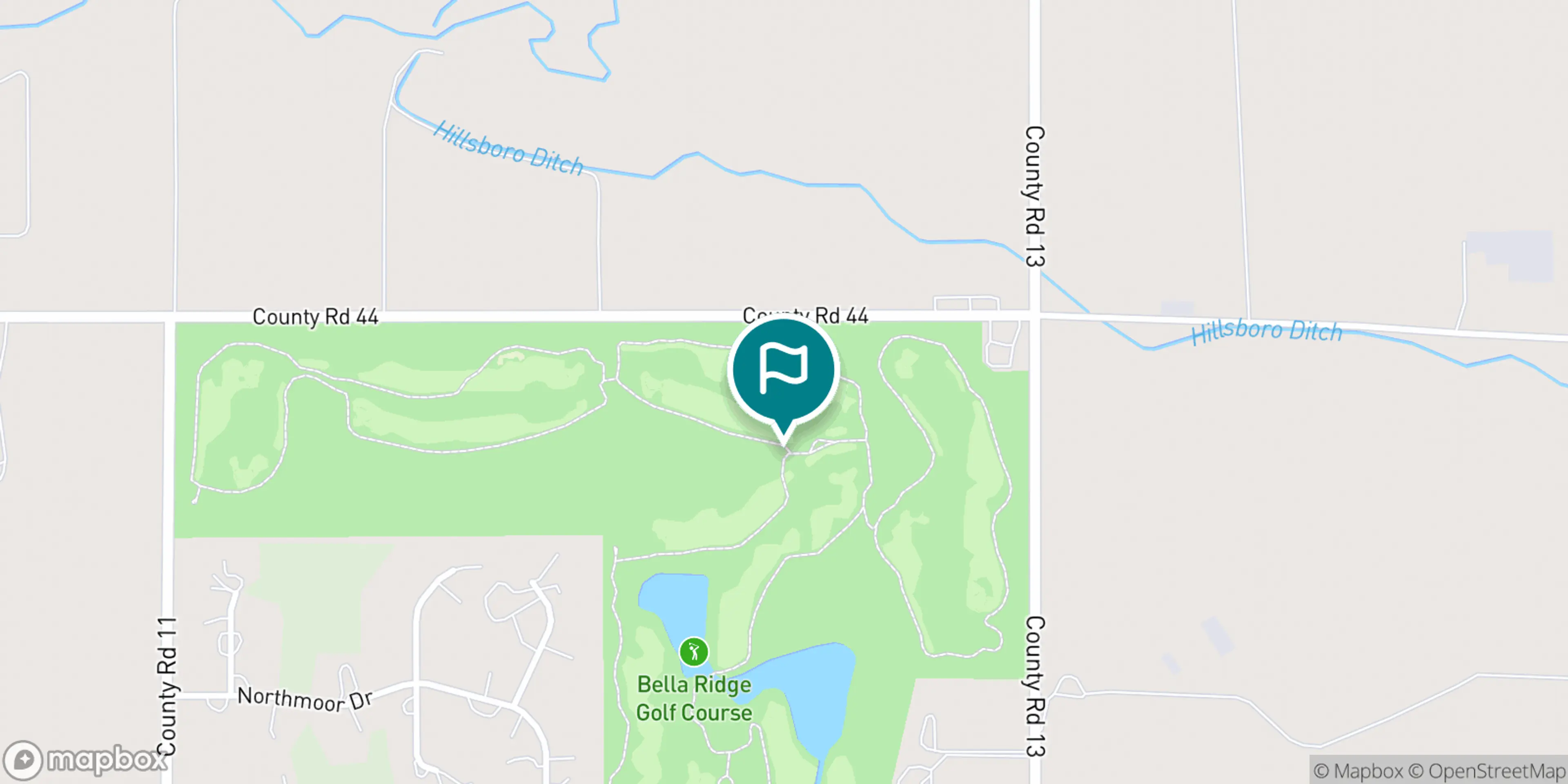 Street map of Bella Ridge Golf Club and its local surroundings.