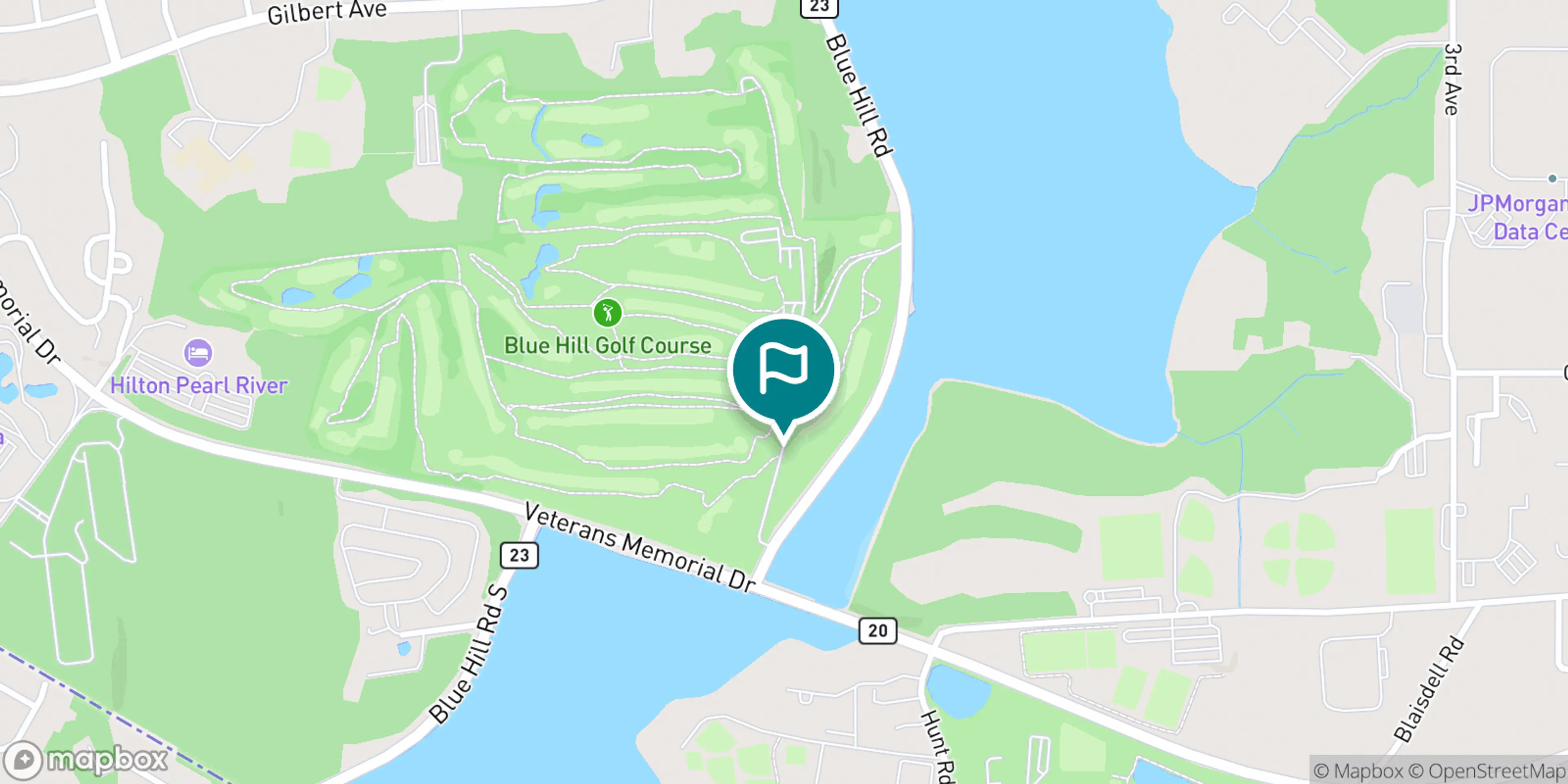 Street map of Blue Hill Golf Course and its local surroundings.