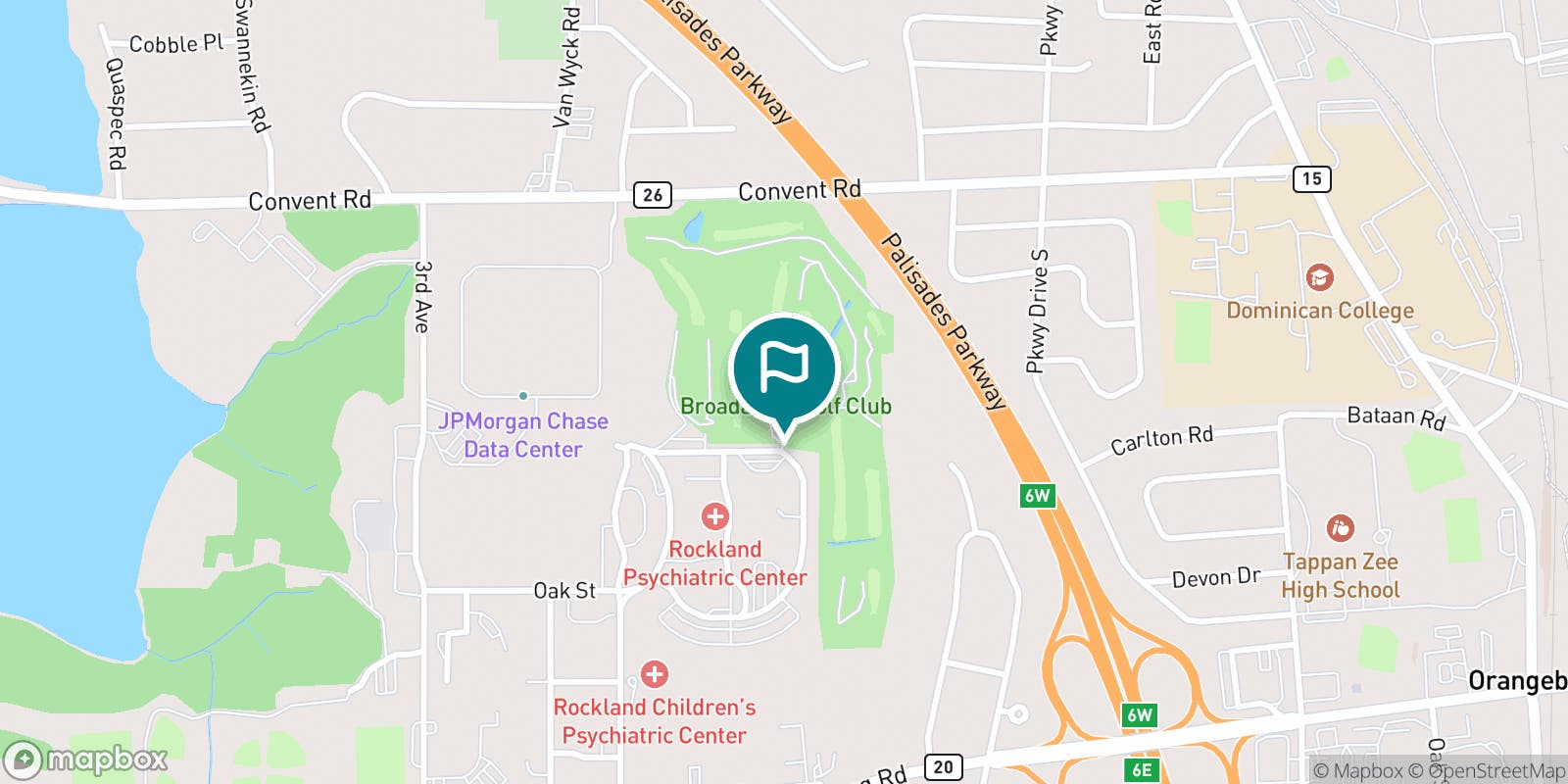 Street map of Broadacres Golf Course and its local surroundings.