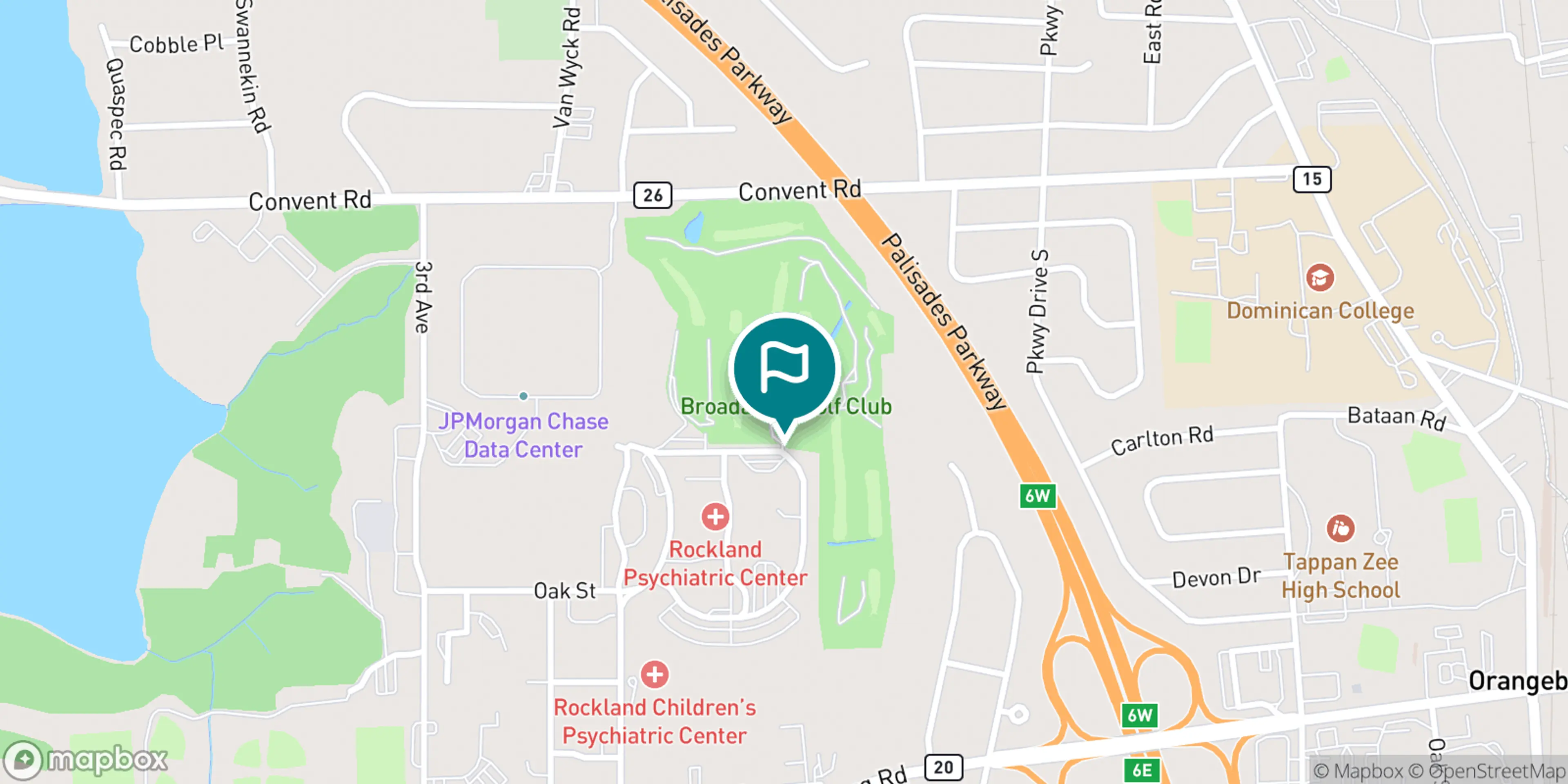 Street map of Broadacres Golf Course and its local surroundings.
