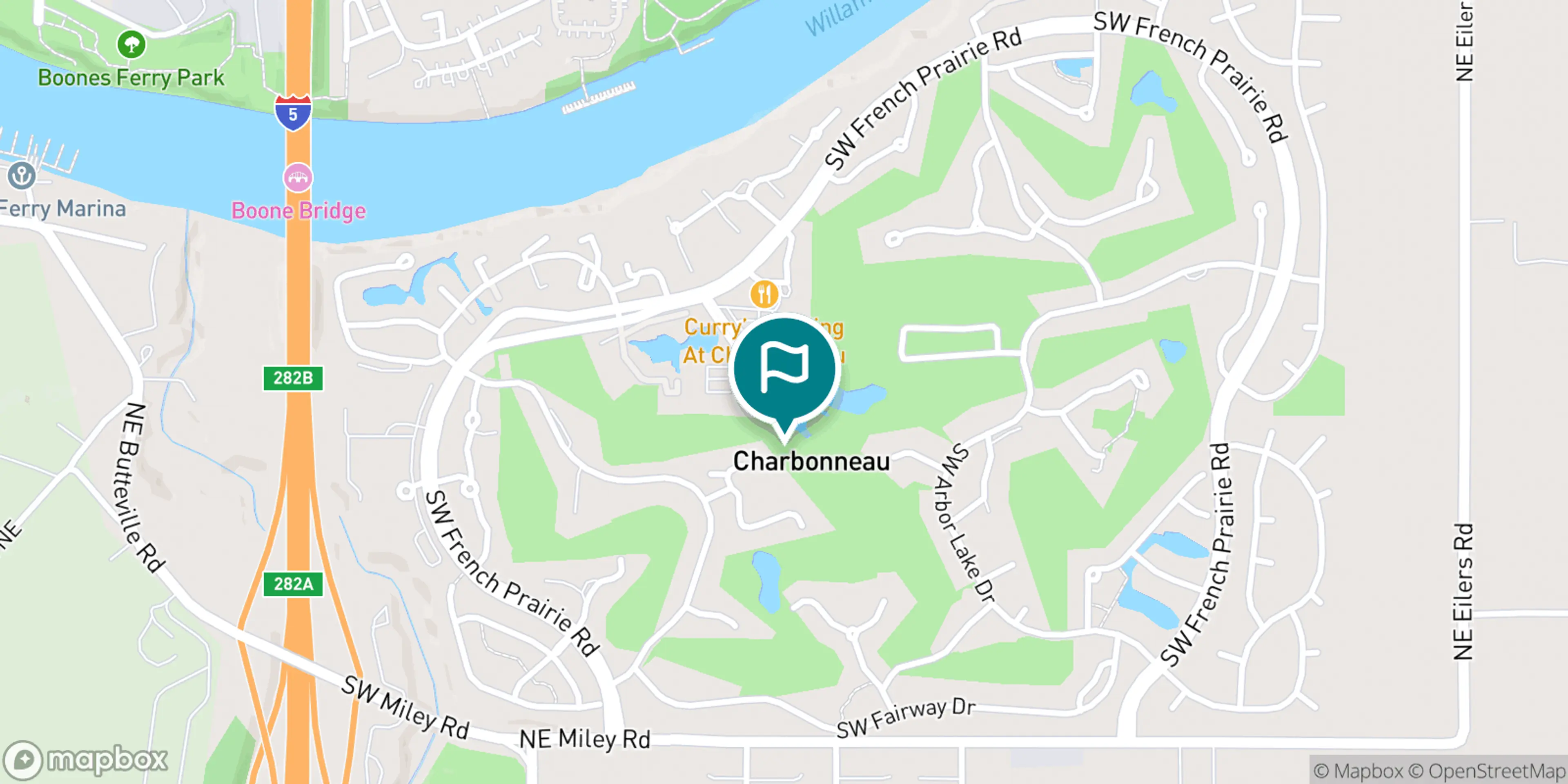Street map of Charbonneau Golf Club and its local surroundings.