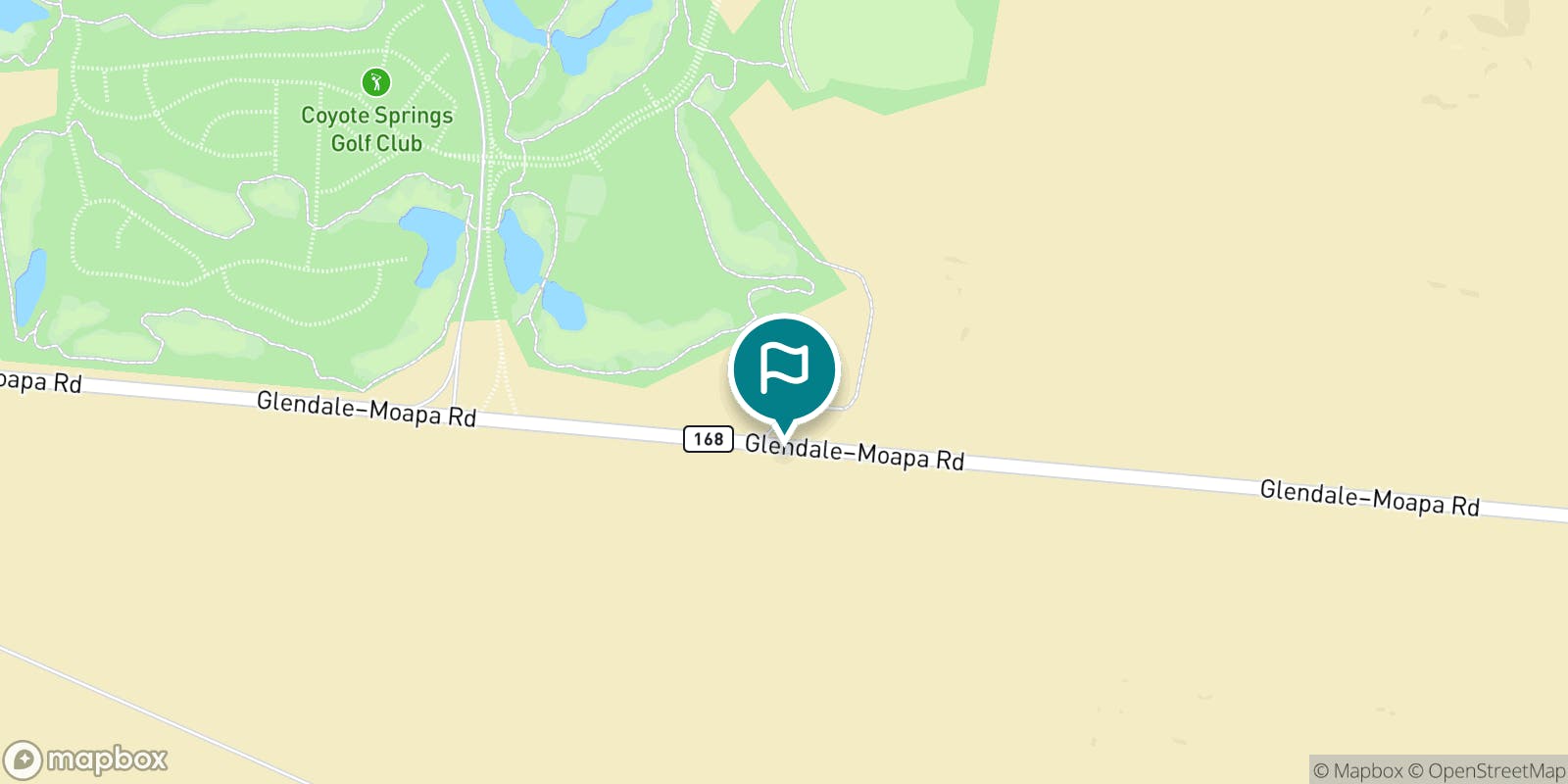 Street map of Coyote Springs Golf Club and its local surroundings.