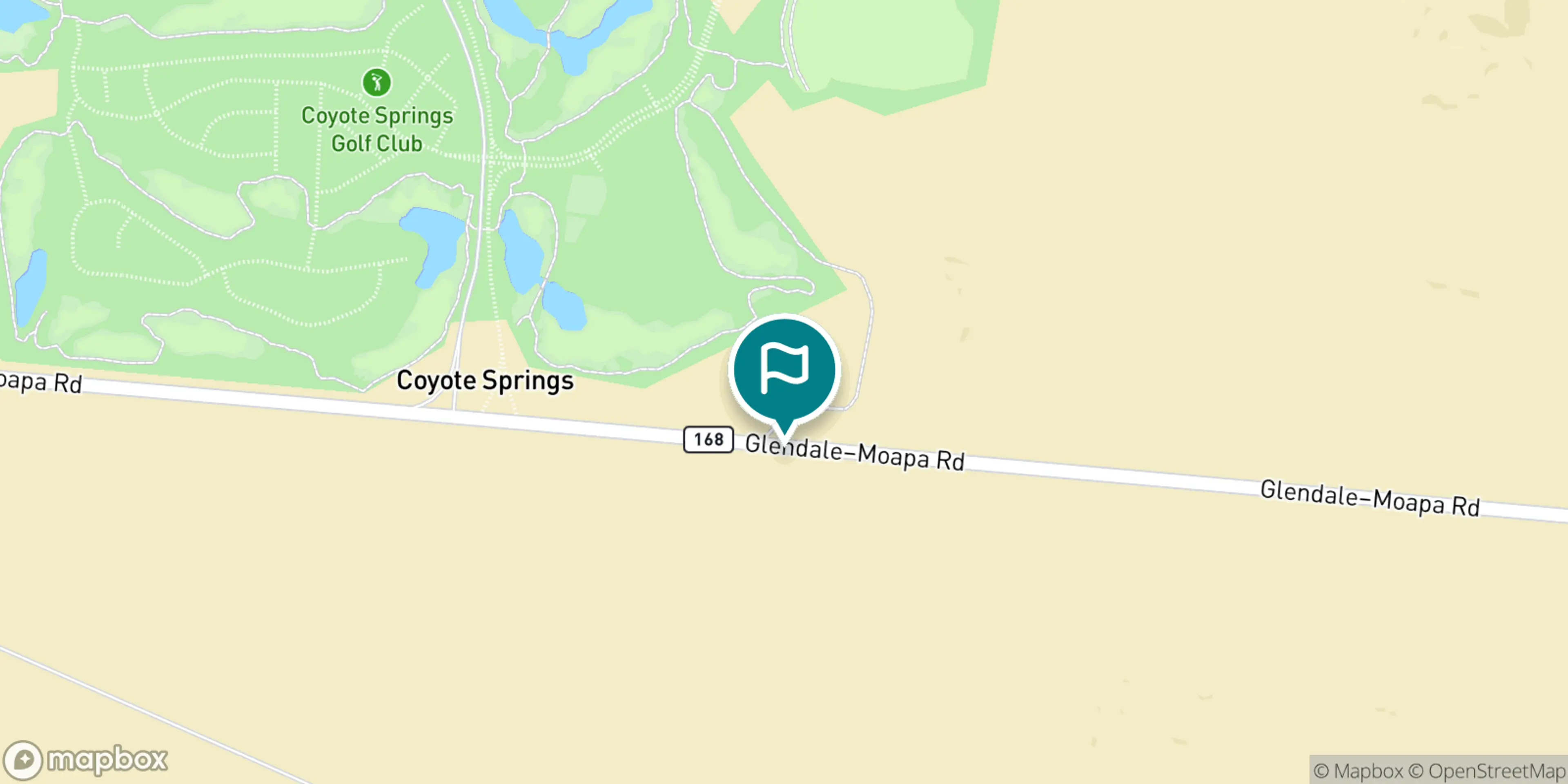 Street map of Coyote Springs Golf Club and its local surroundings.