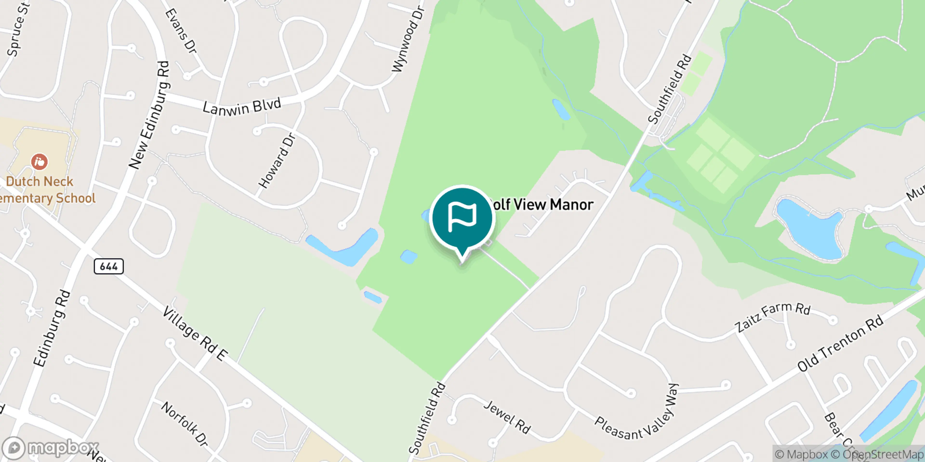 Street map of Cranbury Golf Club and its local surroundings.