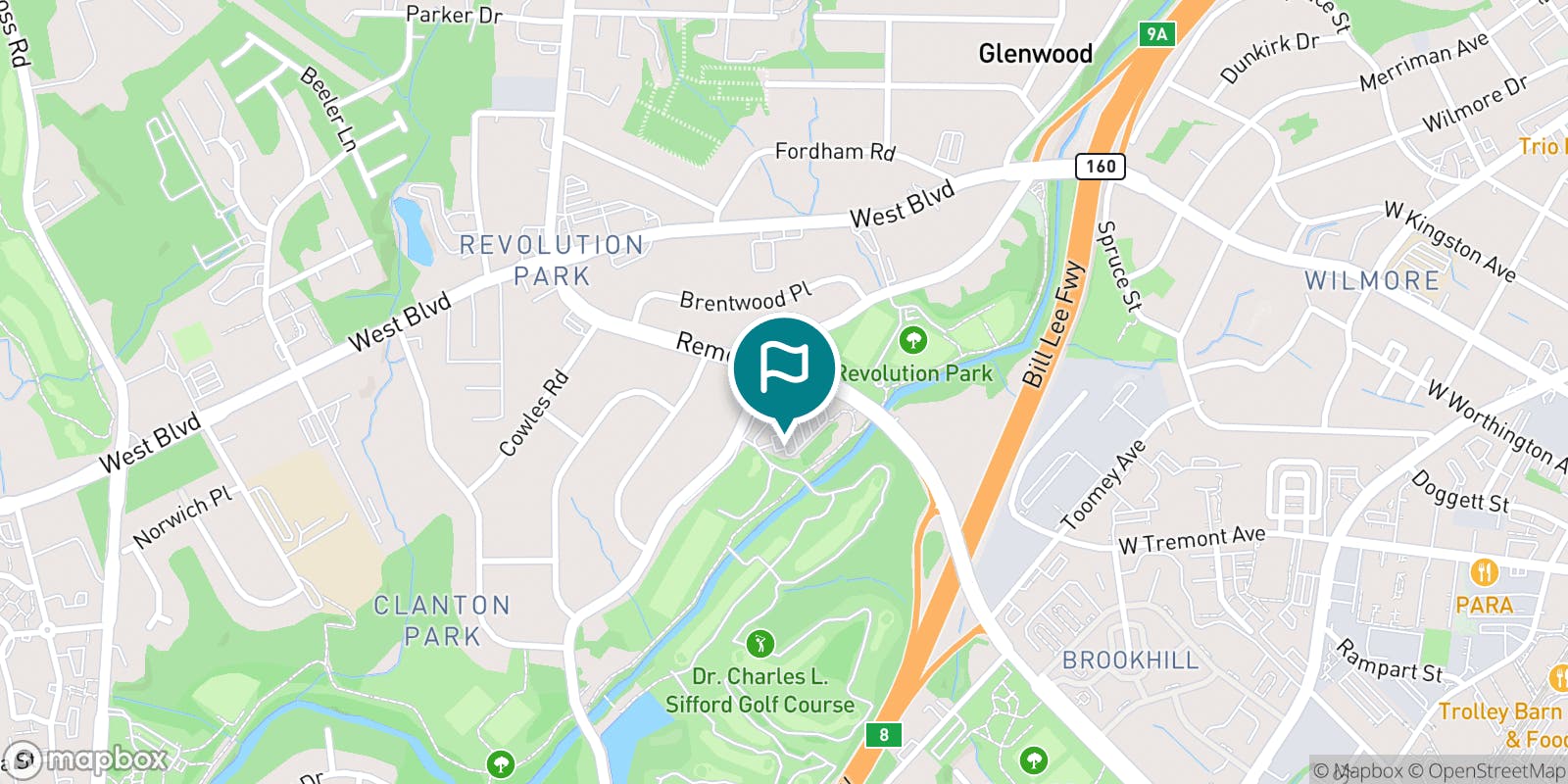 Street map of Dr. Charles L. Sifford Golf Course  and its local surroundings.