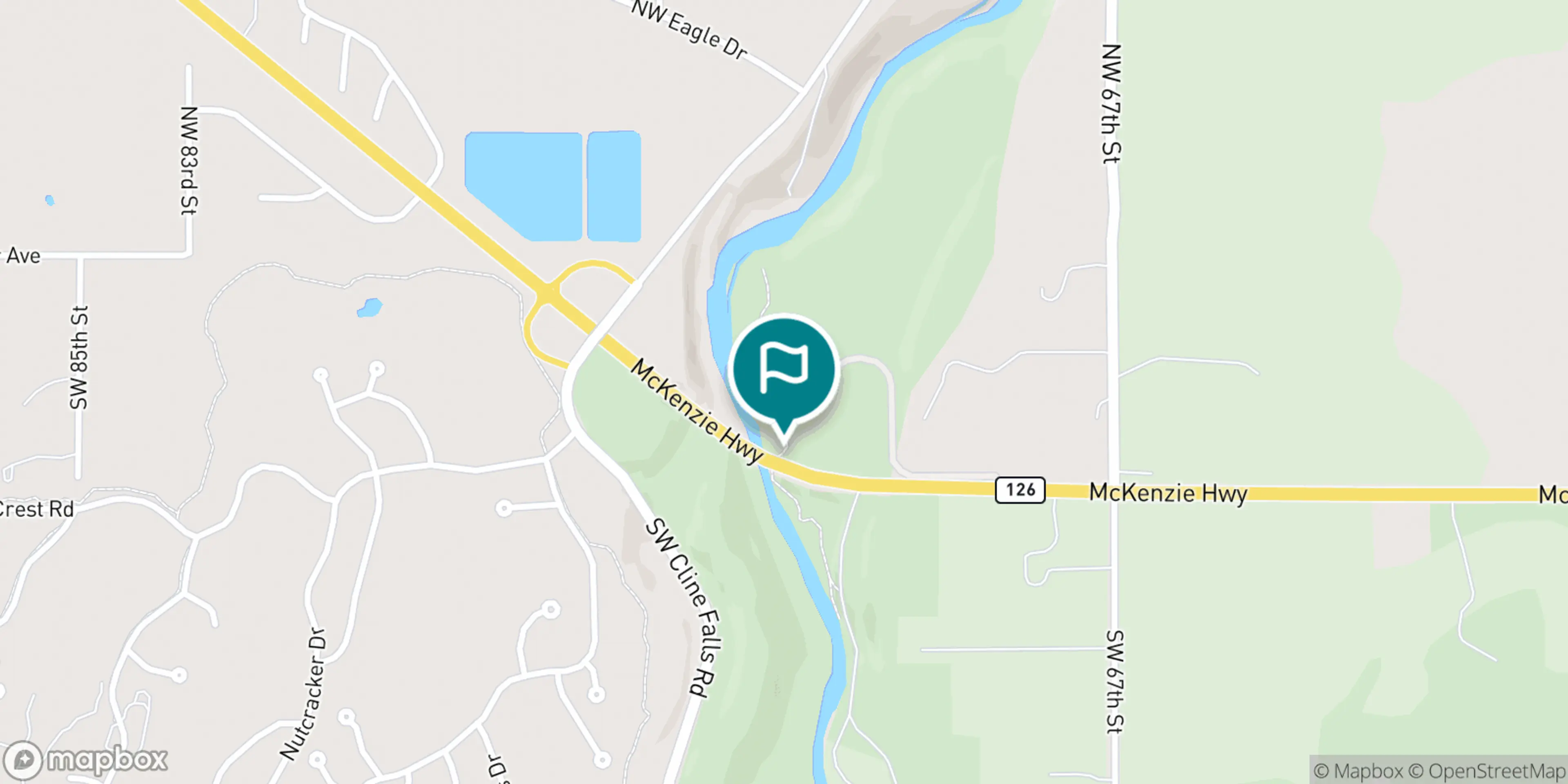 Street map of Eagle Crest Resort and its local surroundings.