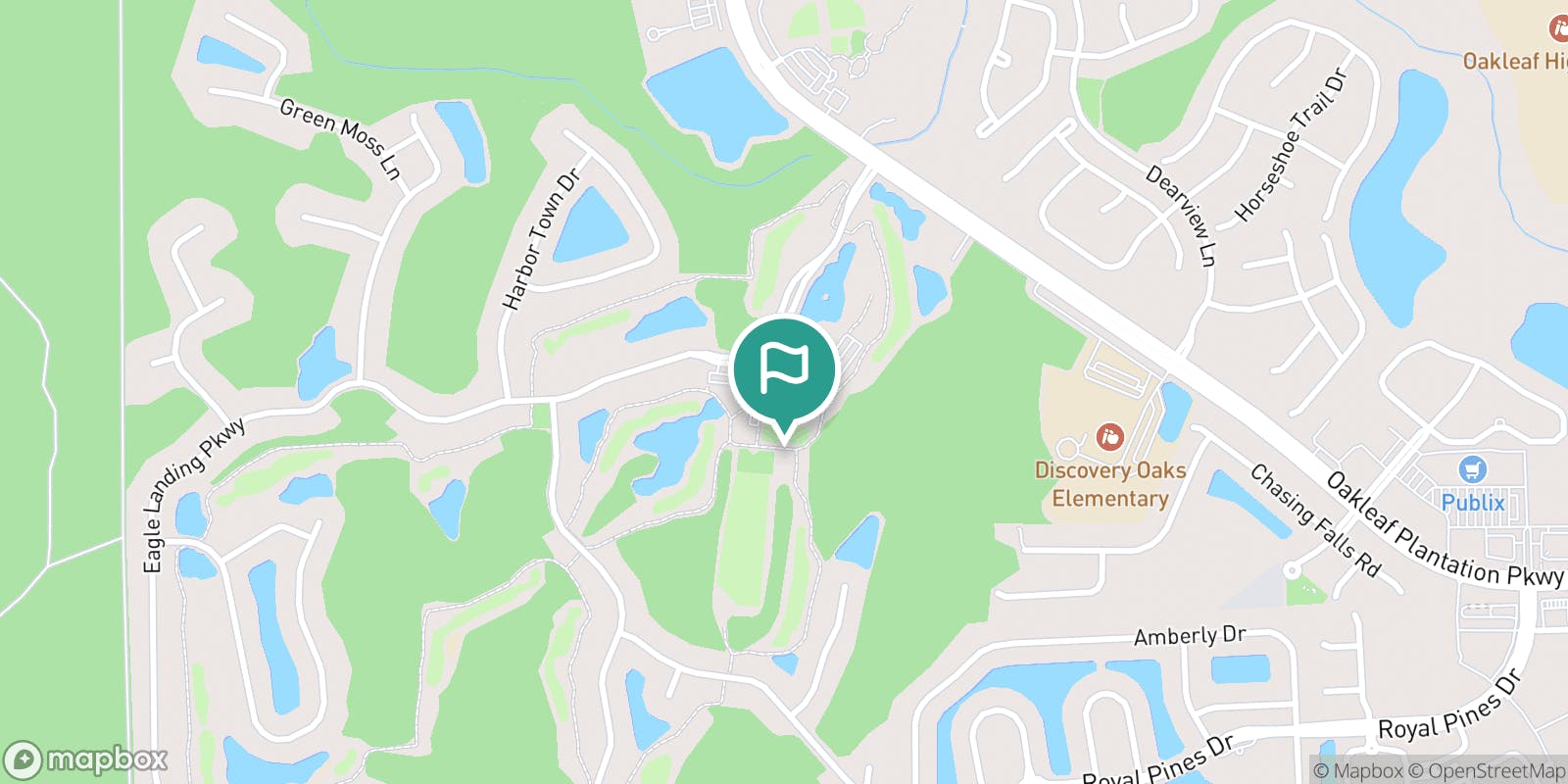 Street map of Eagle Landing Golf Club and its local surroundings.