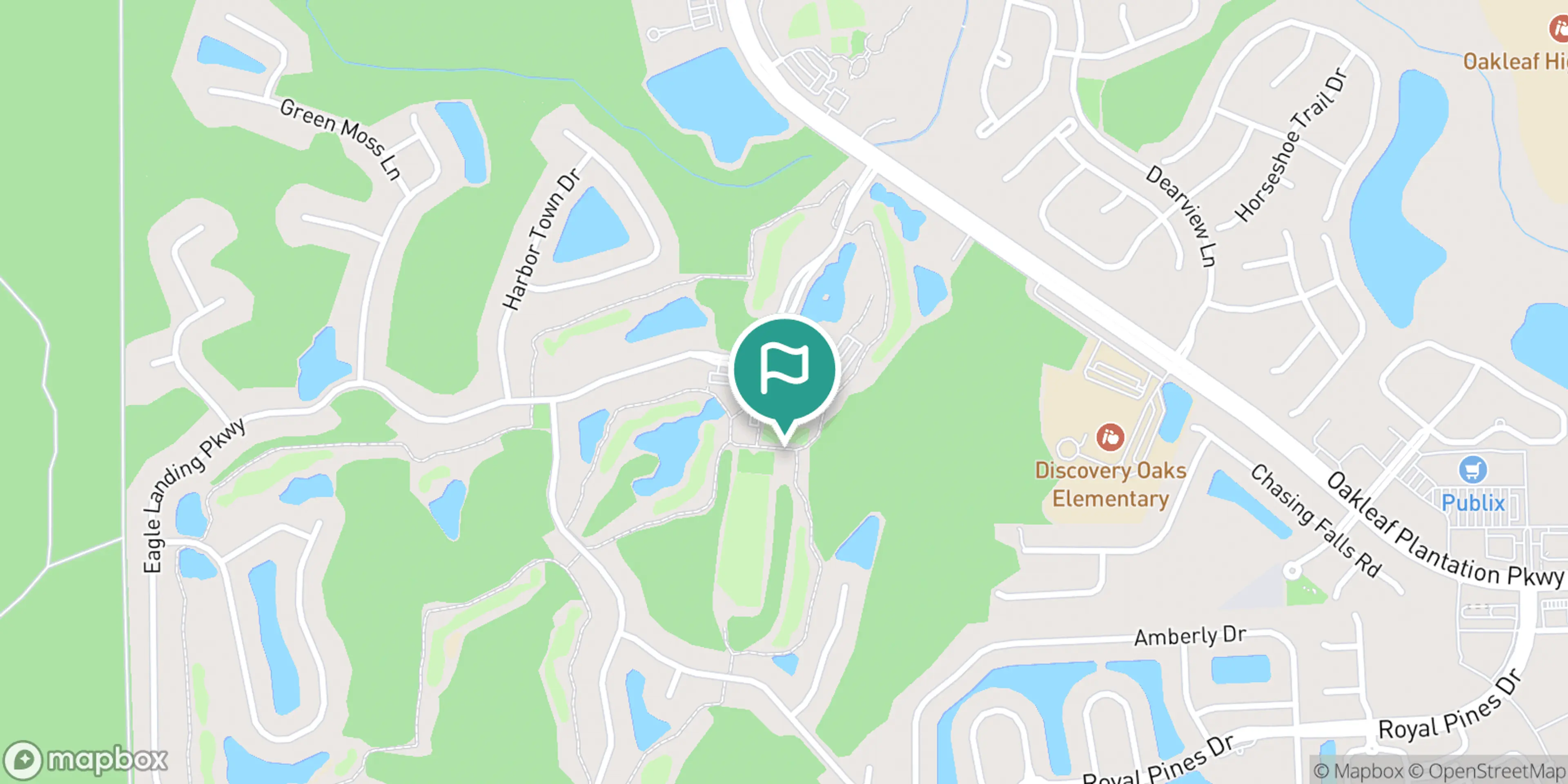 Street map of Eagle Landing Golf Club and its local surroundings.