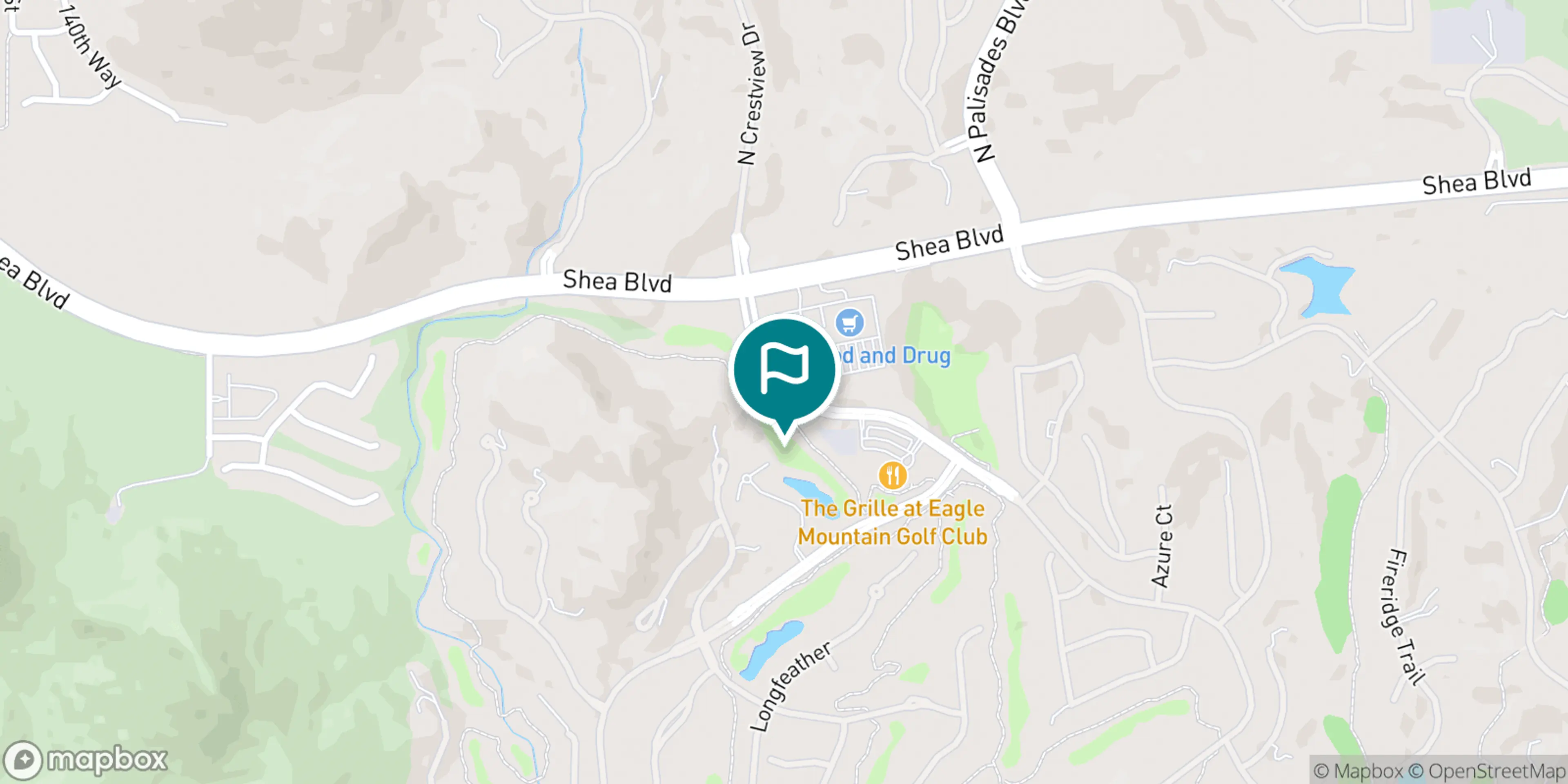 Street map of Eagle Mountain Golf Club and its local surroundings.