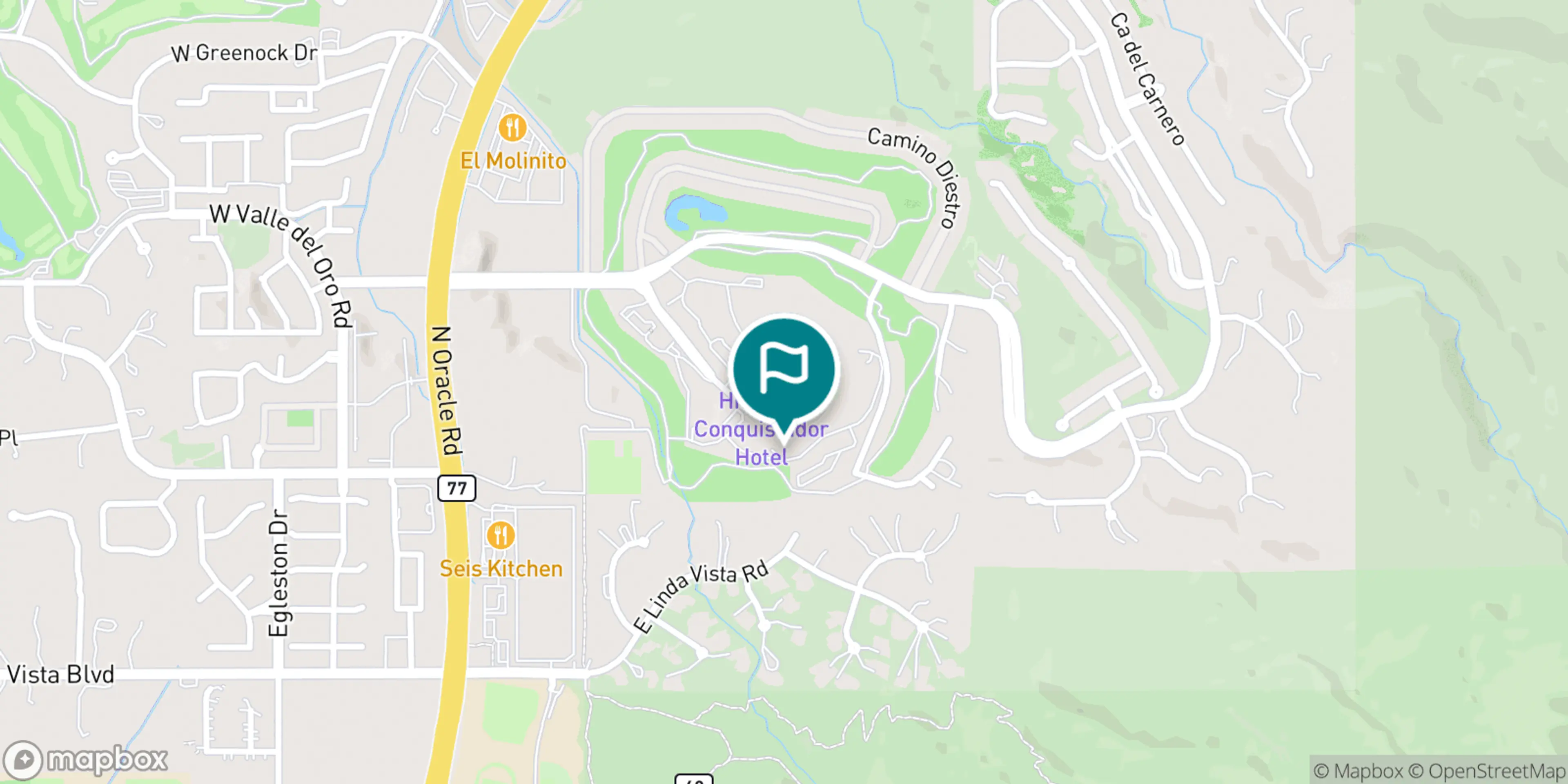 Street map of El Conquistador Golf Club and its local surroundings.