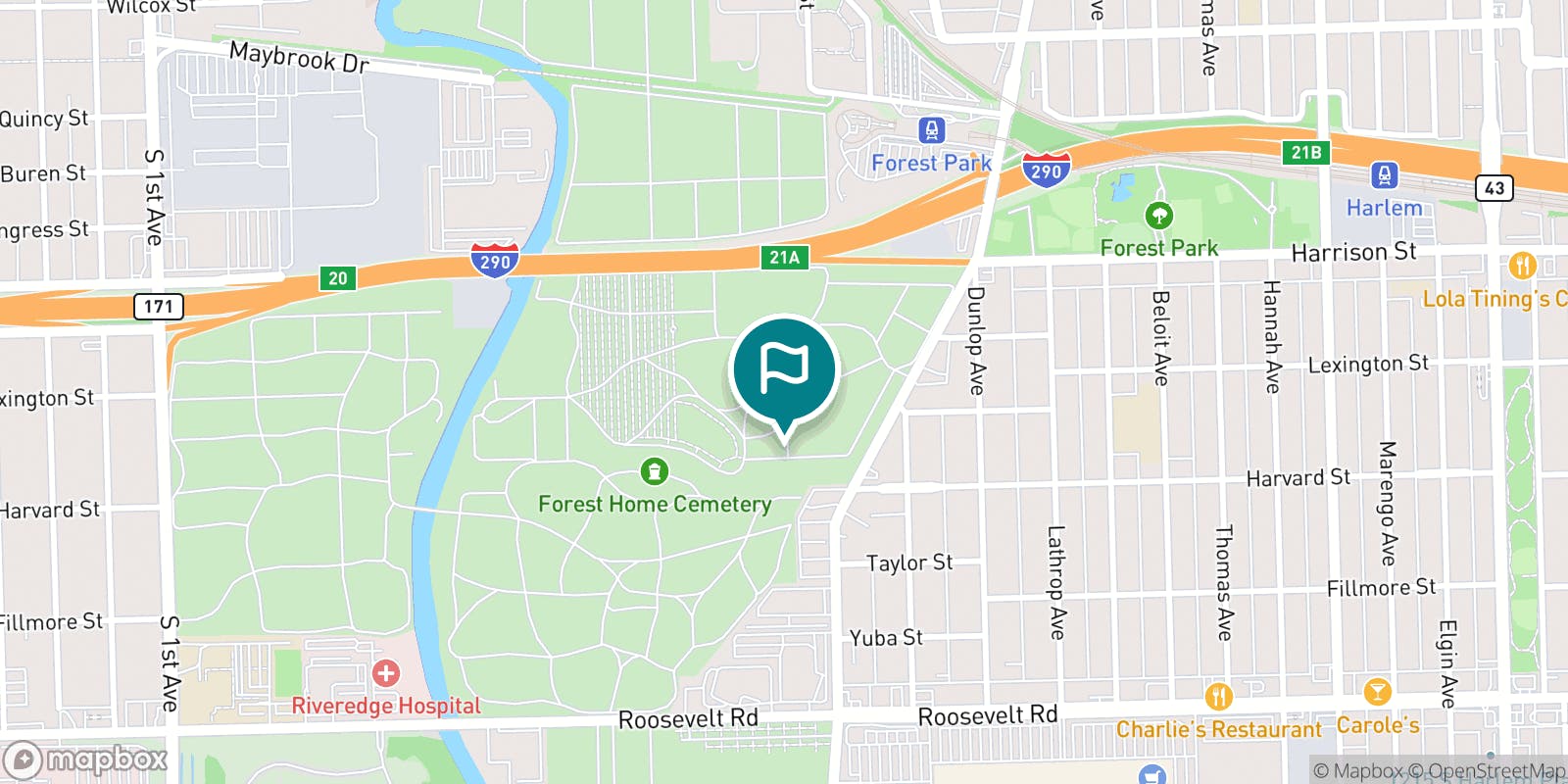 Street map of Forest Preserve Golf and its local surroundings.