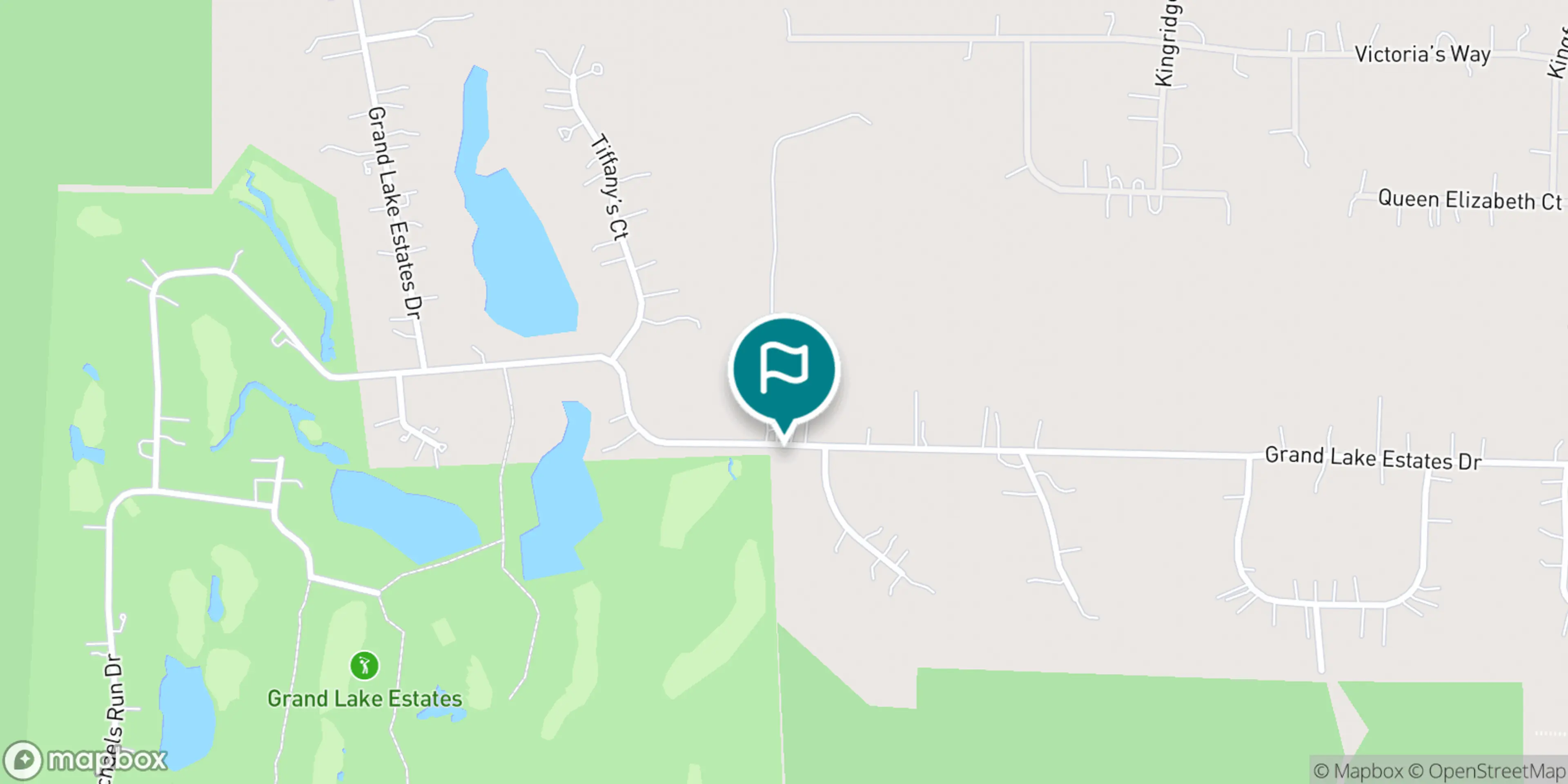 Street map of Grand Lake Golf Club and its local surroundings.