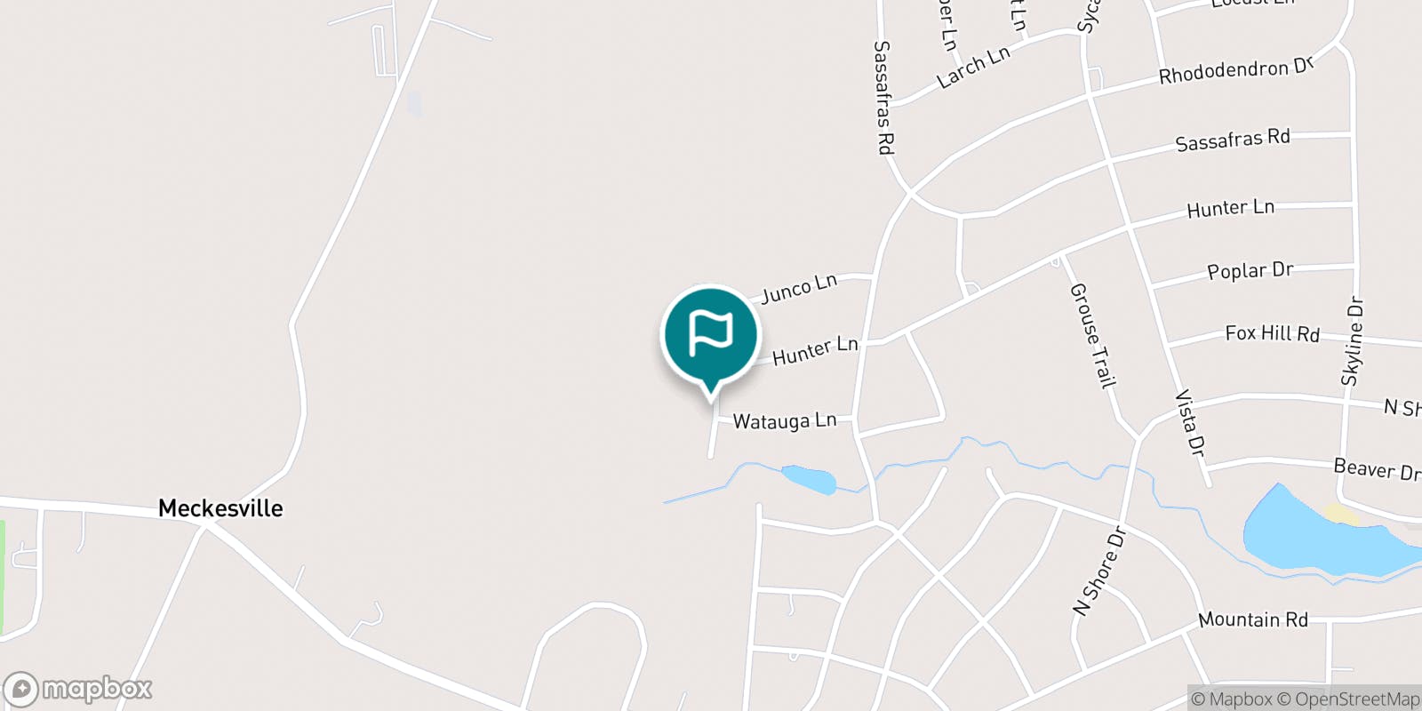 Street map of Jack Frost National Golf Club and its local surroundings.