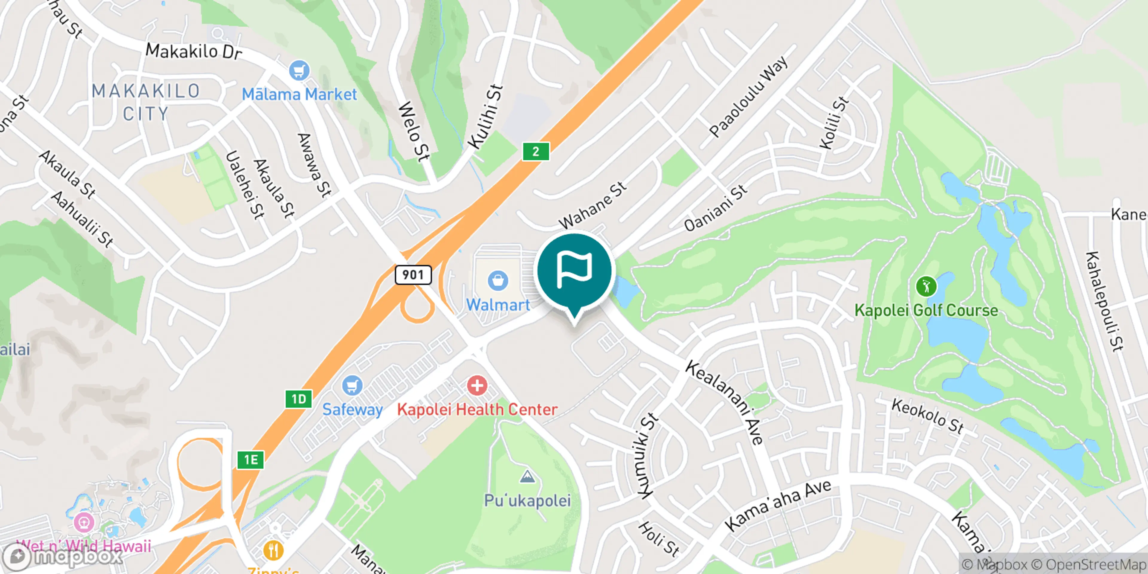 Street map of Kapolei Golf Club and its local surroundings.