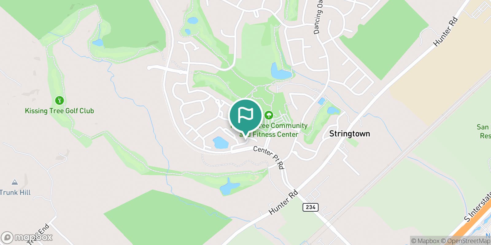 Street map of Kissing Tree Golf Club and its local surroundings.