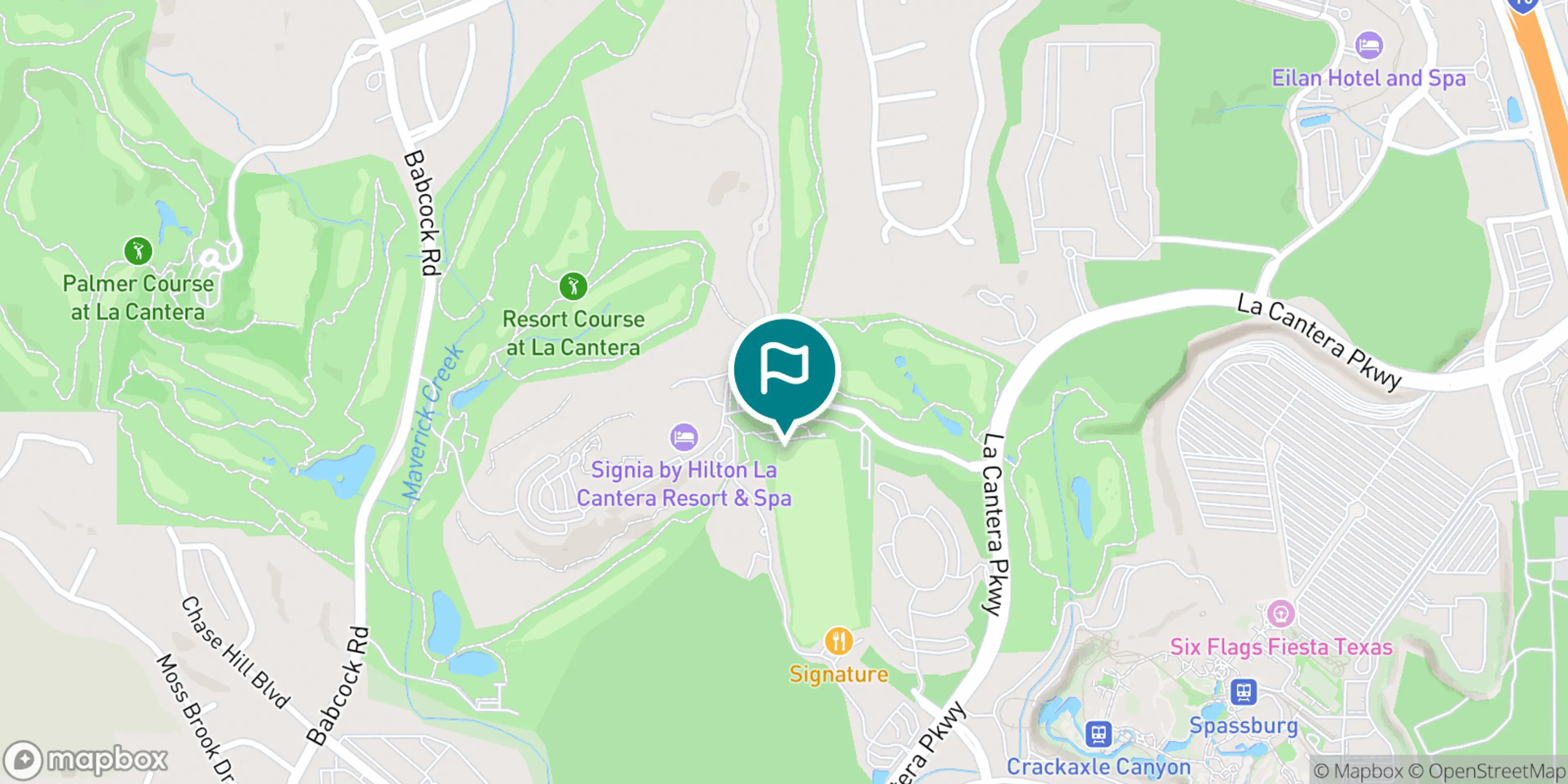 Street map of La Cantera Golf Club and its local surroundings.