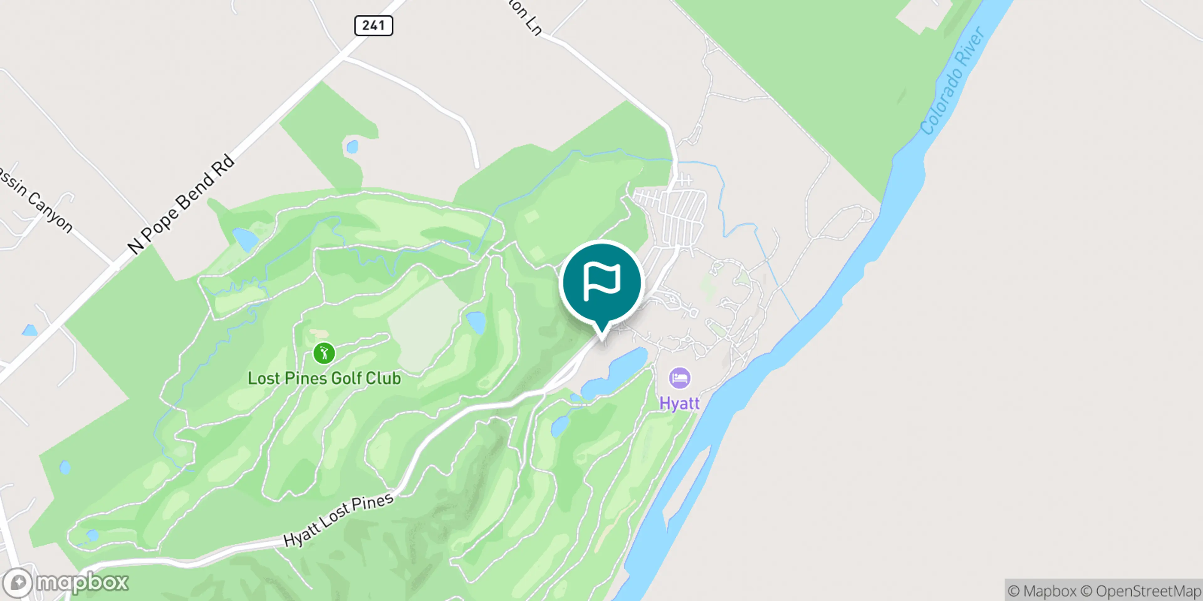 Street map of Lost Pines Golf Club and its local surroundings.