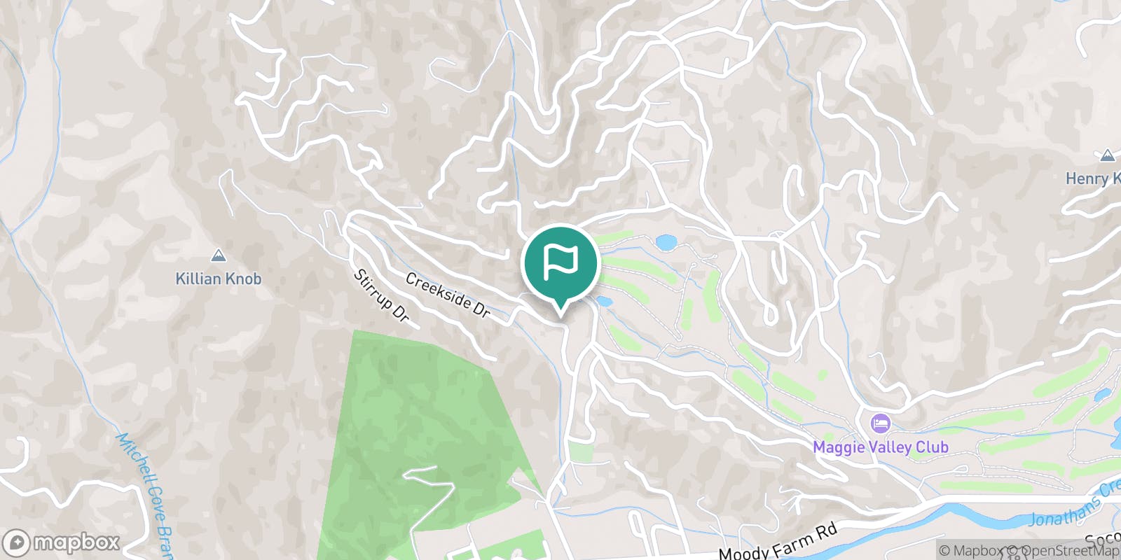 Street map of Maggie Valley Club & Resort and its local surroundings.