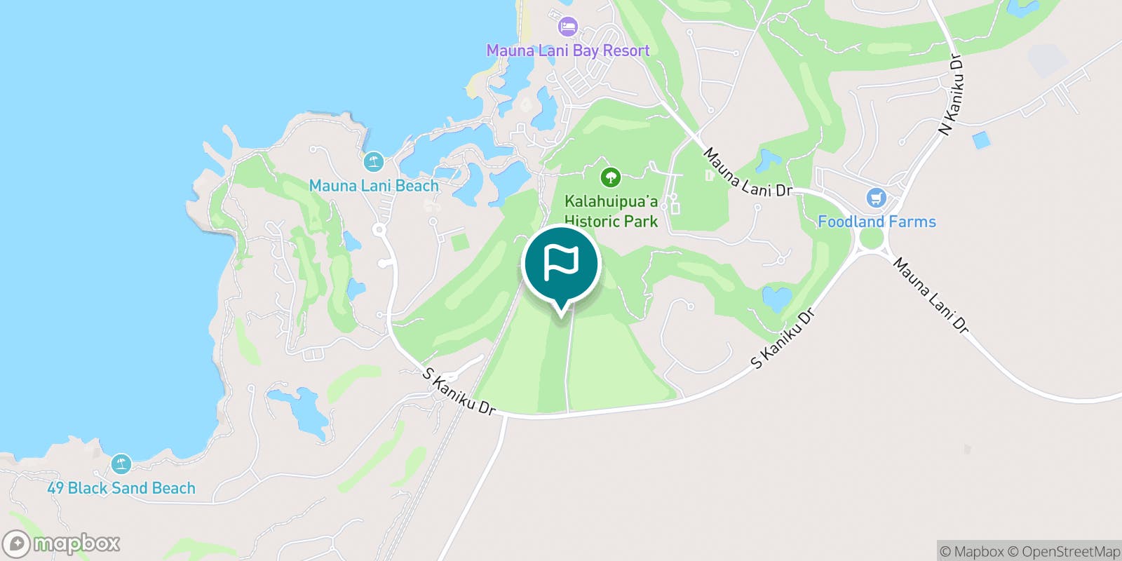 Street map of Mauna Lani Auberge Collection and its local surroundings.