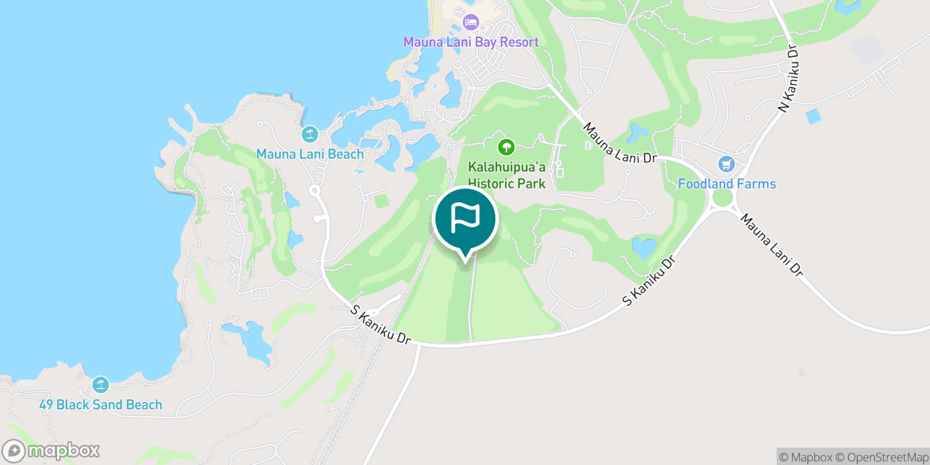 Street map of Mauna Lani Auberge Collection and its local surroundings.