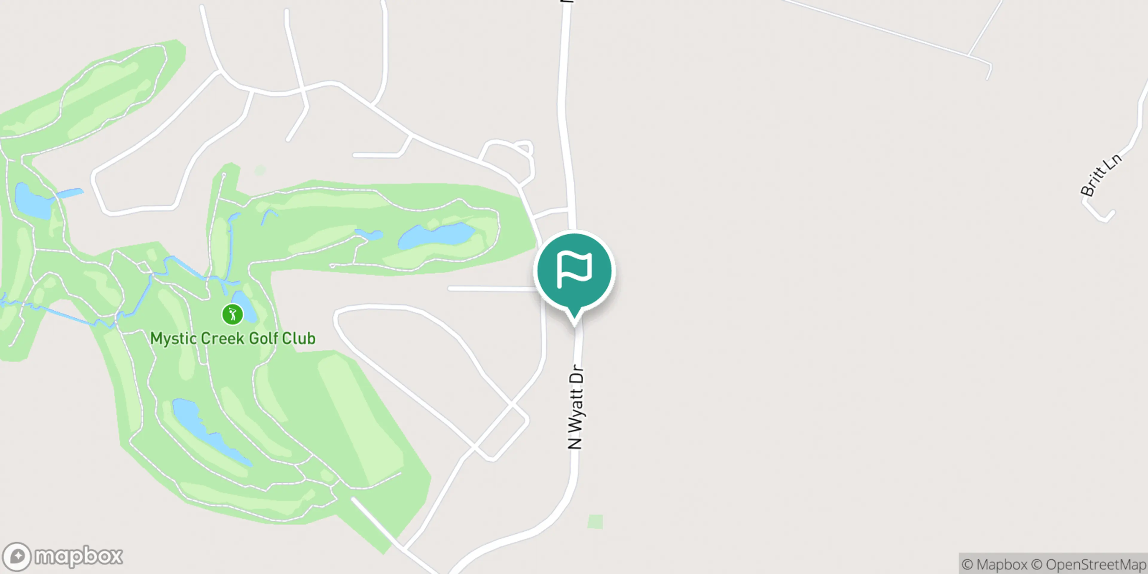 Street map of Mystic Creek Golf Club and its local surroundings.