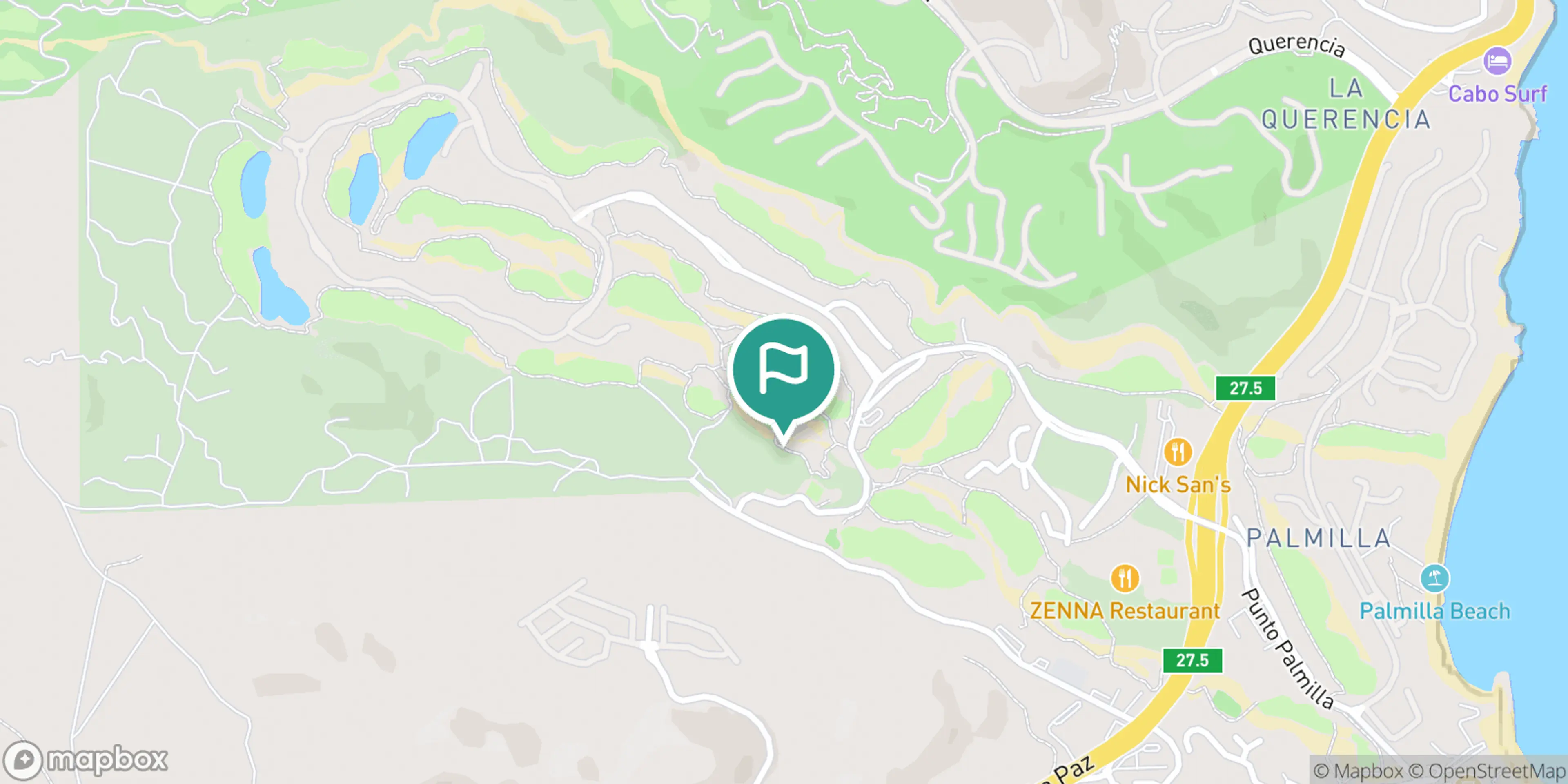 Street map of Palmilla Golf Club and its local surroundings.