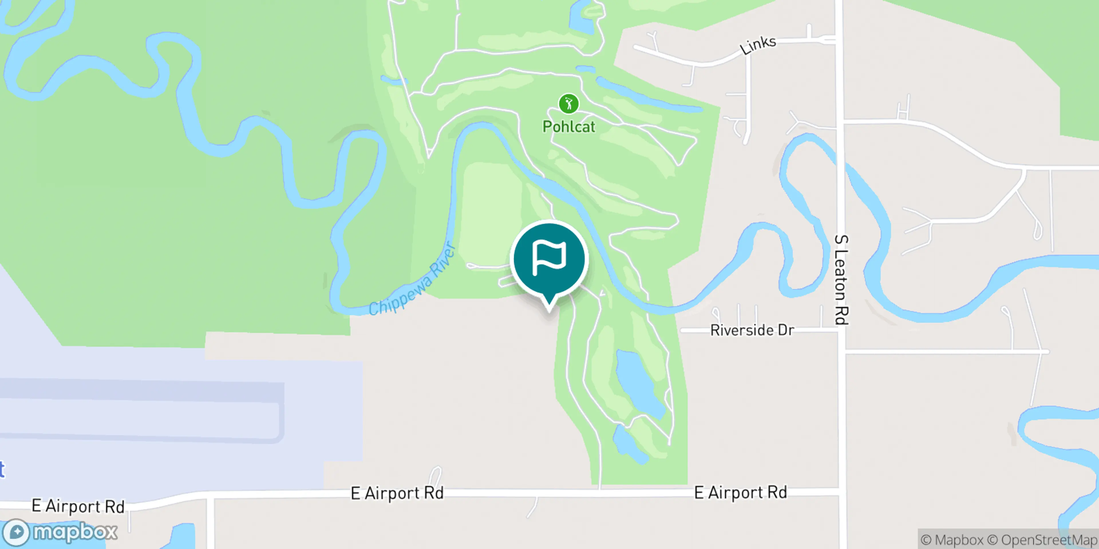 Street map of PohlCat Golf Course and its local surroundings.