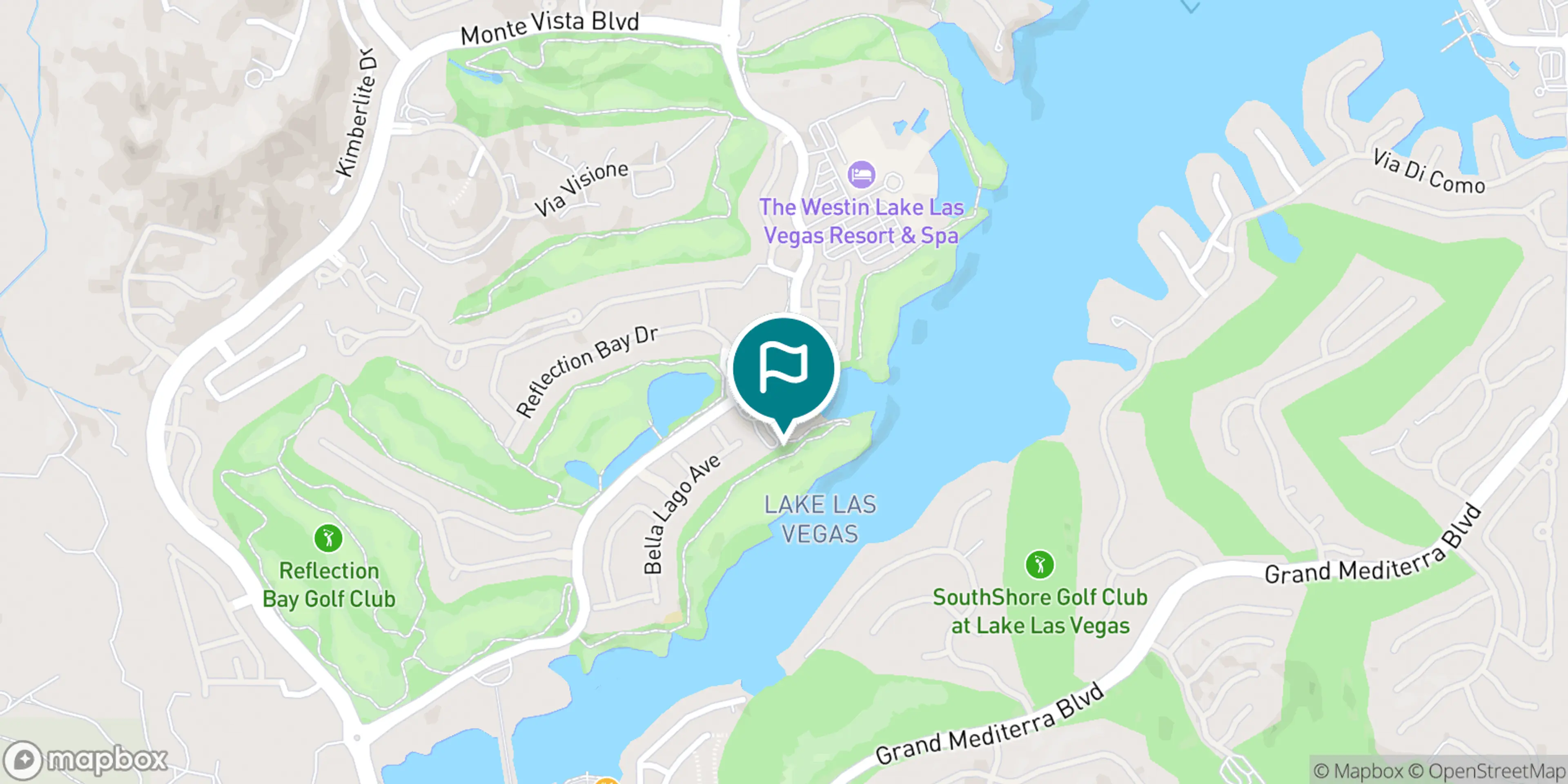 Street map of Reflection Bay Golf Club and its local surroundings.