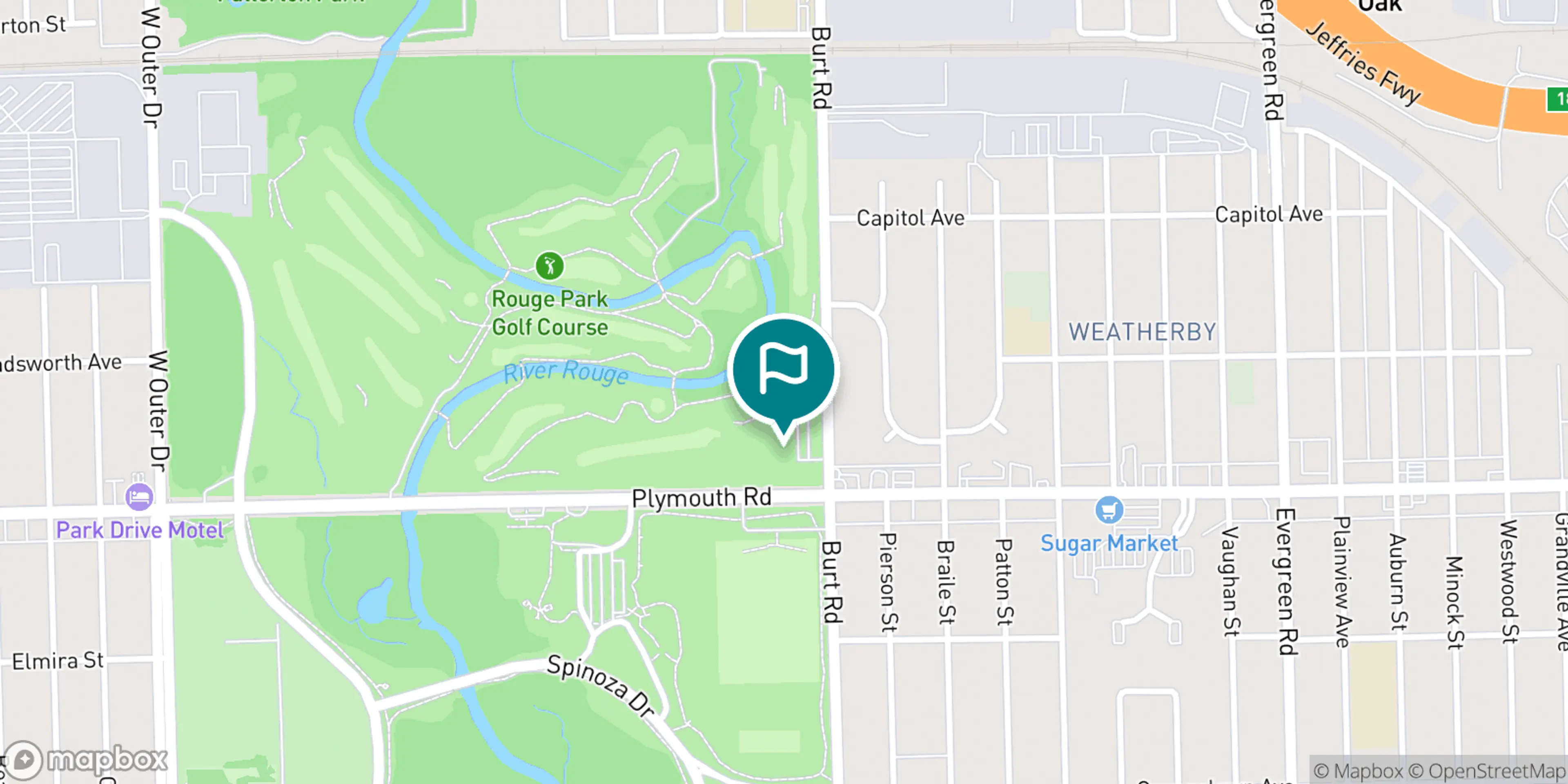 Street map of Rouge Park Golf Course and its local surroundings.
