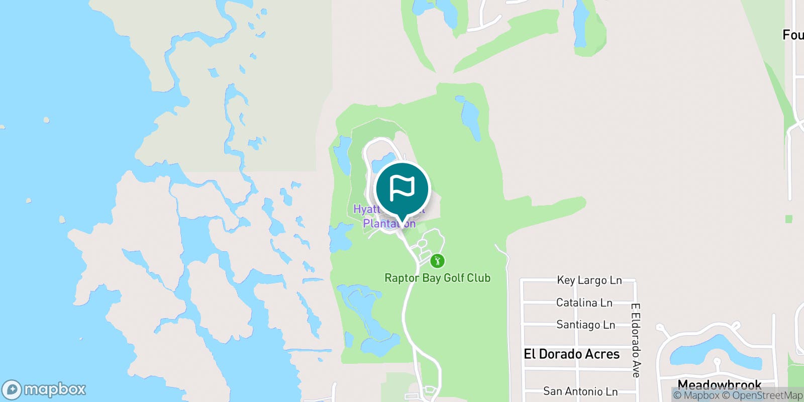 Street map of Saltleaf Golf Preserve and its local surroundings.