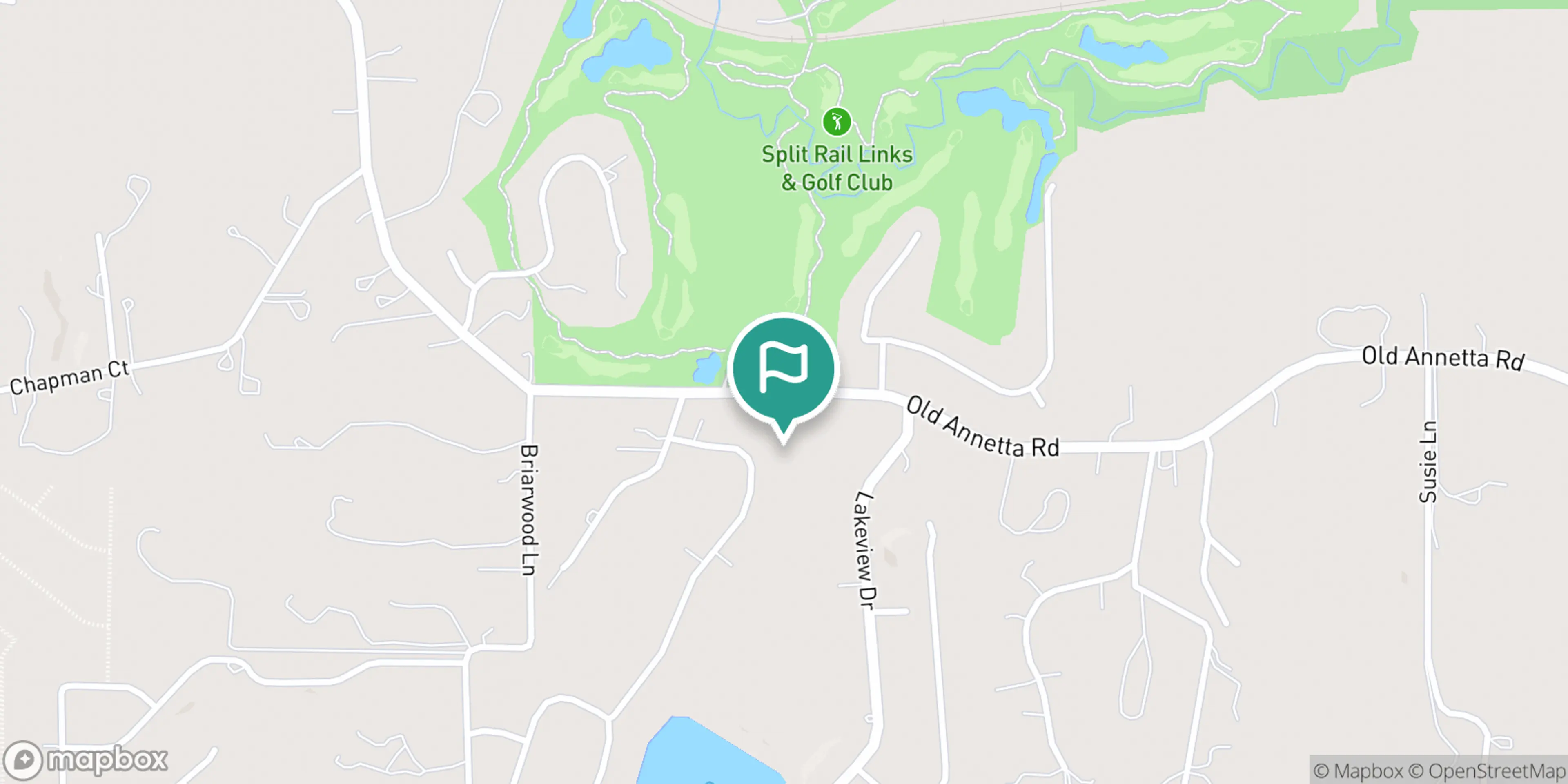 Street map of Split Rail Golf Club and its local surroundings.