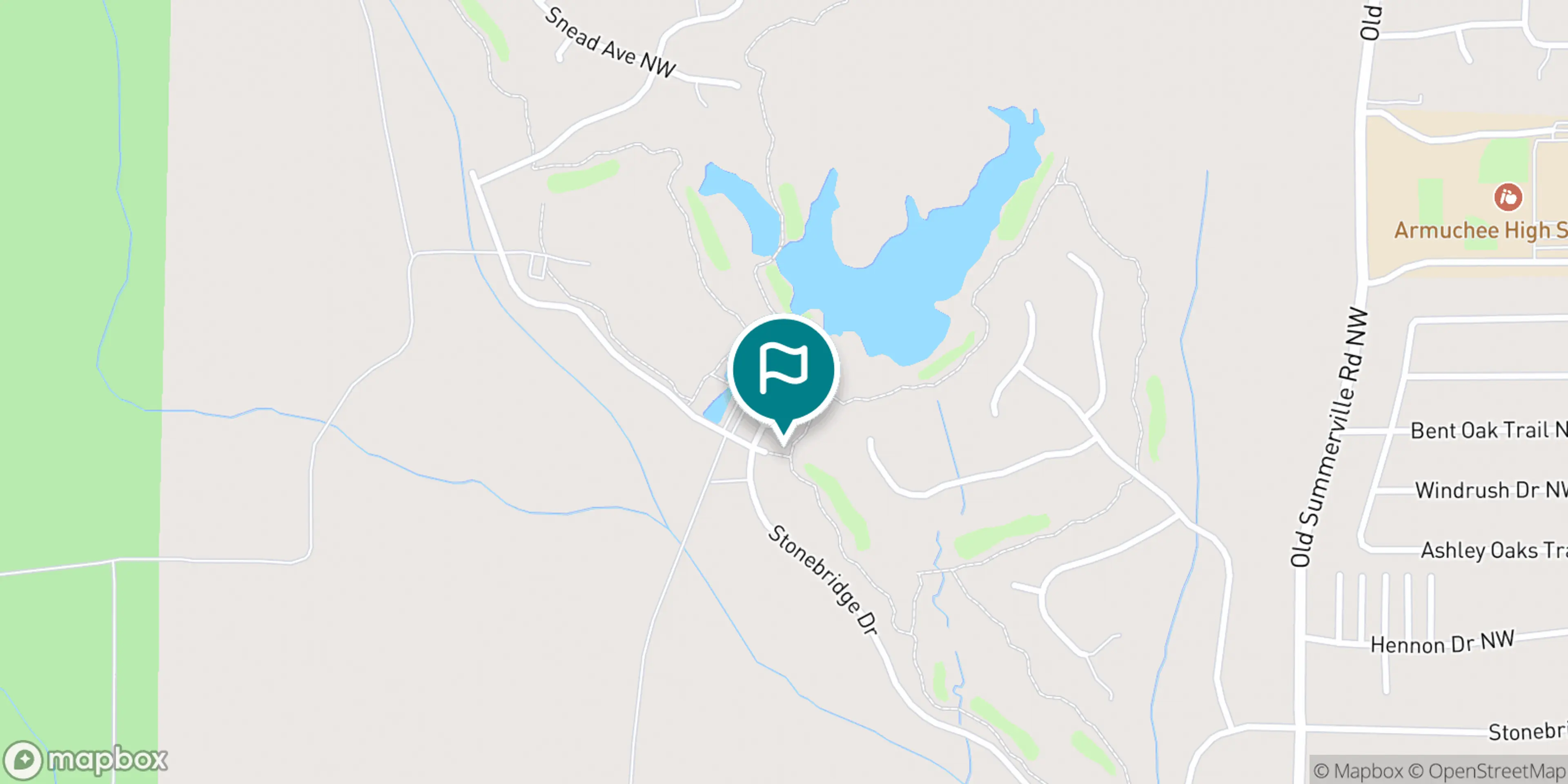 Street map of Stonebridge Golf Club and its local surroundings.