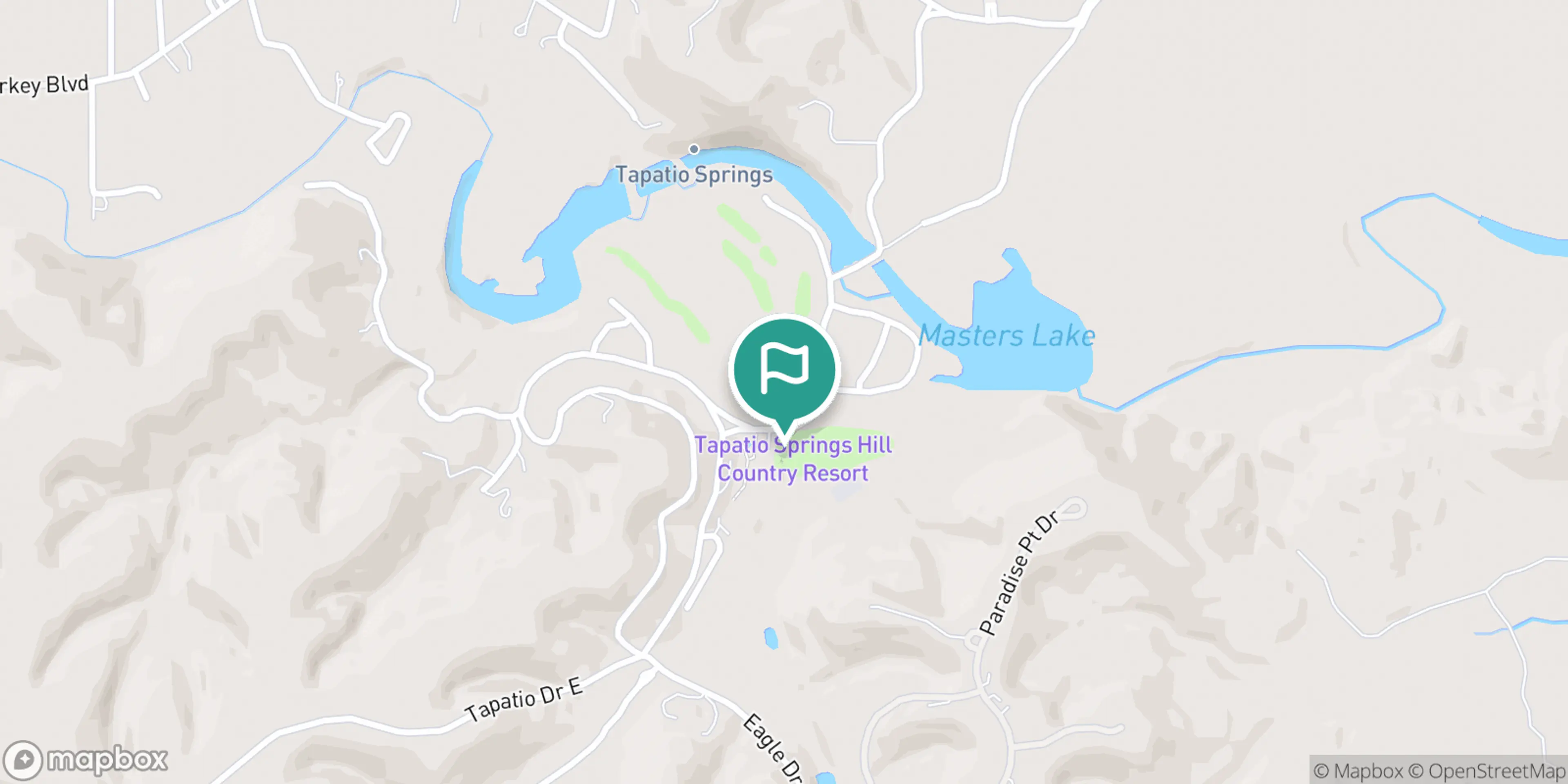 Street map of Tapatio Springs Hill Country Resort and its local surroundings.