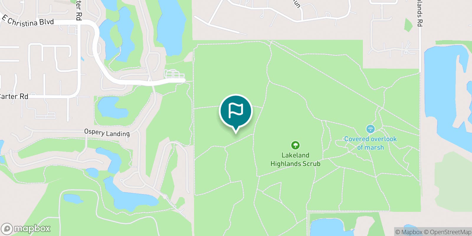 Street map of The Club at Eaglebrooke and its local surroundings.