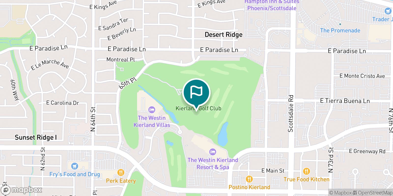 Street map of The Westin Kierland Golf Club and its local surroundings.