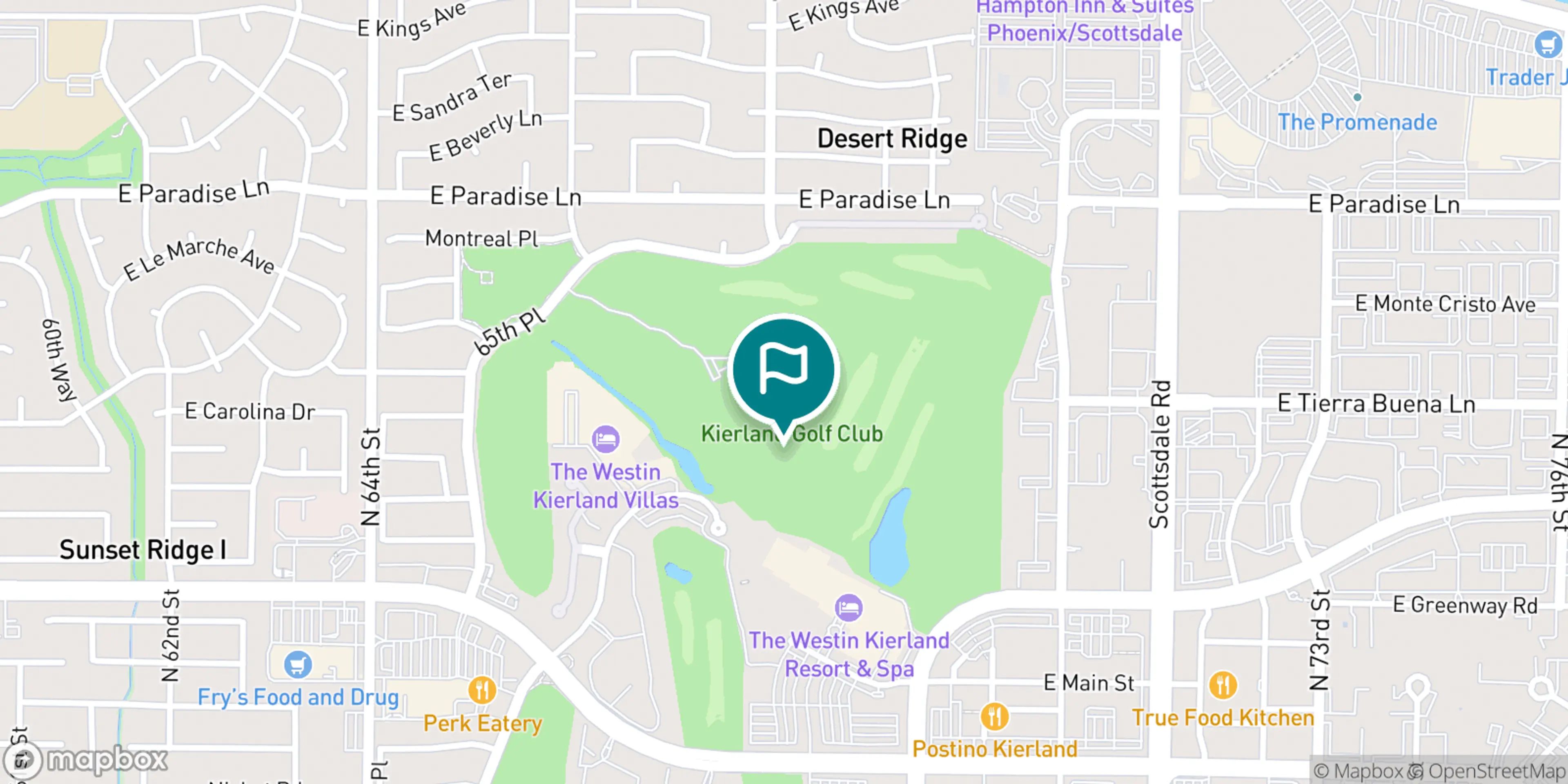 Street map of The Westin Kierland Golf Club and its local surroundings.