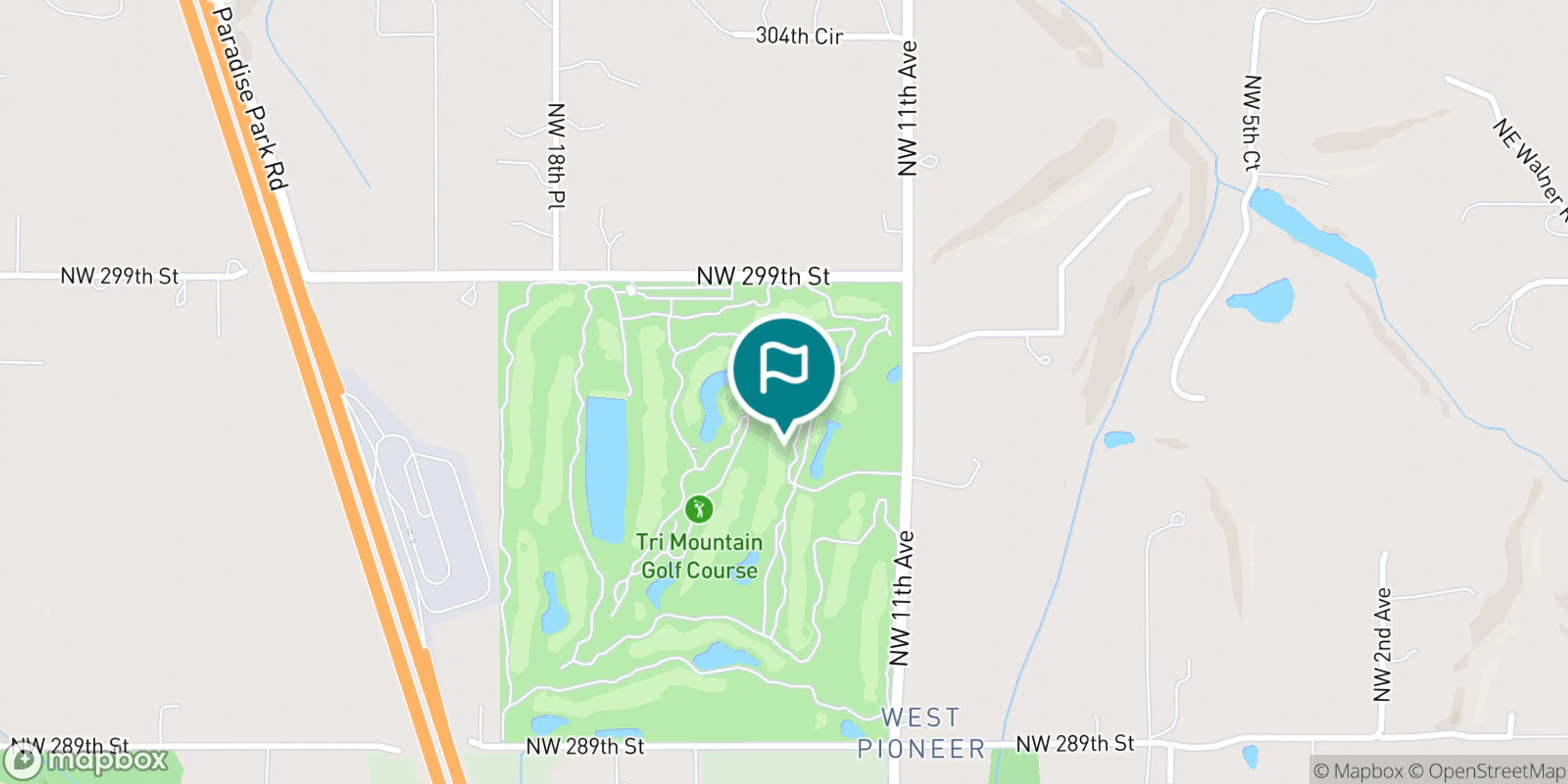 Street map of Tri-Mountain Golf Course and its local surroundings.