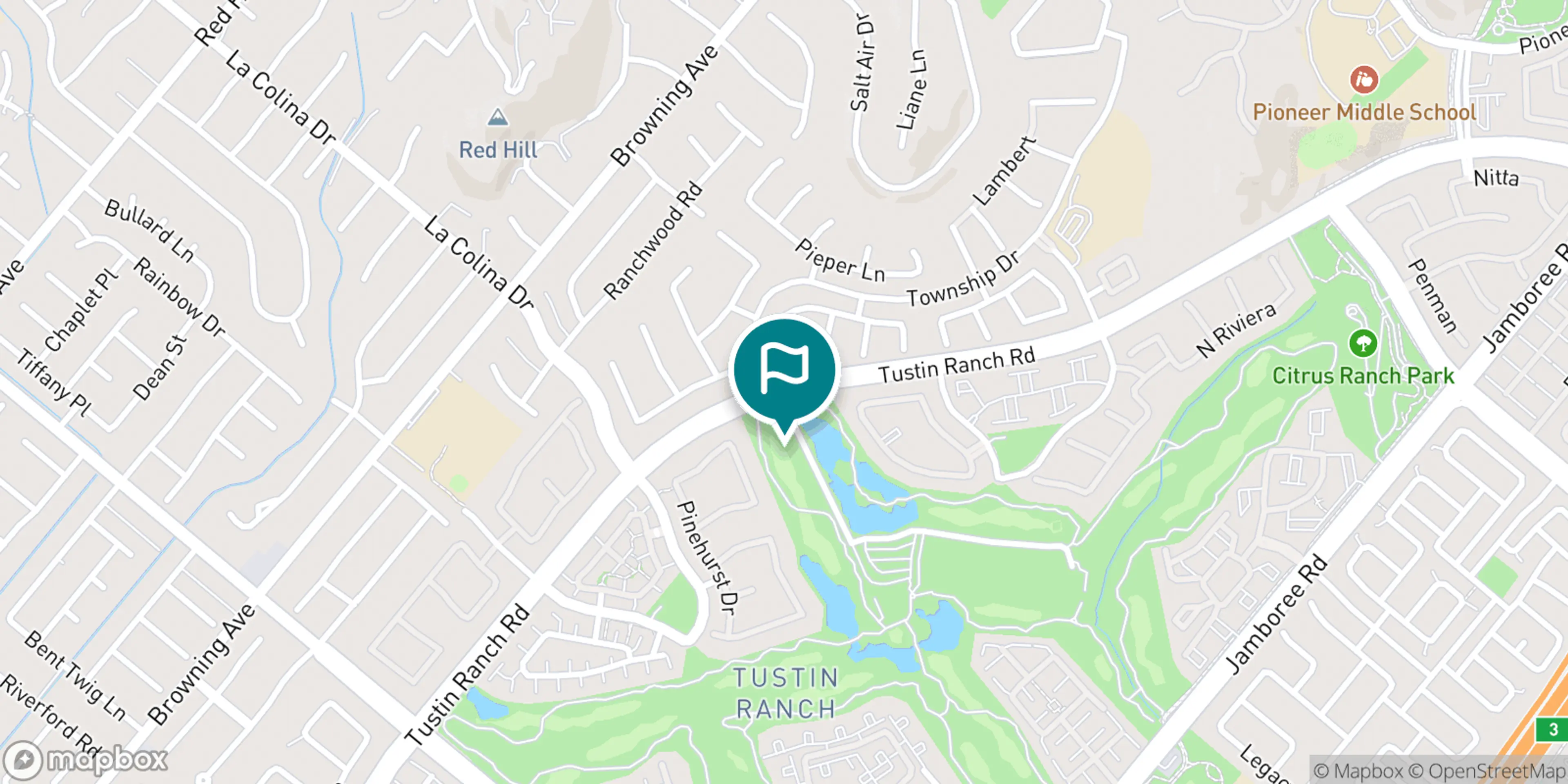 Street map of Tustin Ranch Golf Club and its local surroundings.