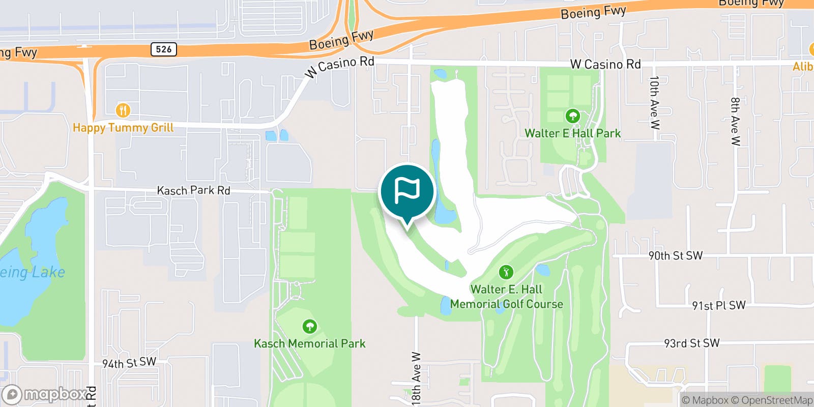Street map of Walter Hall Golf Course and its local surroundings.