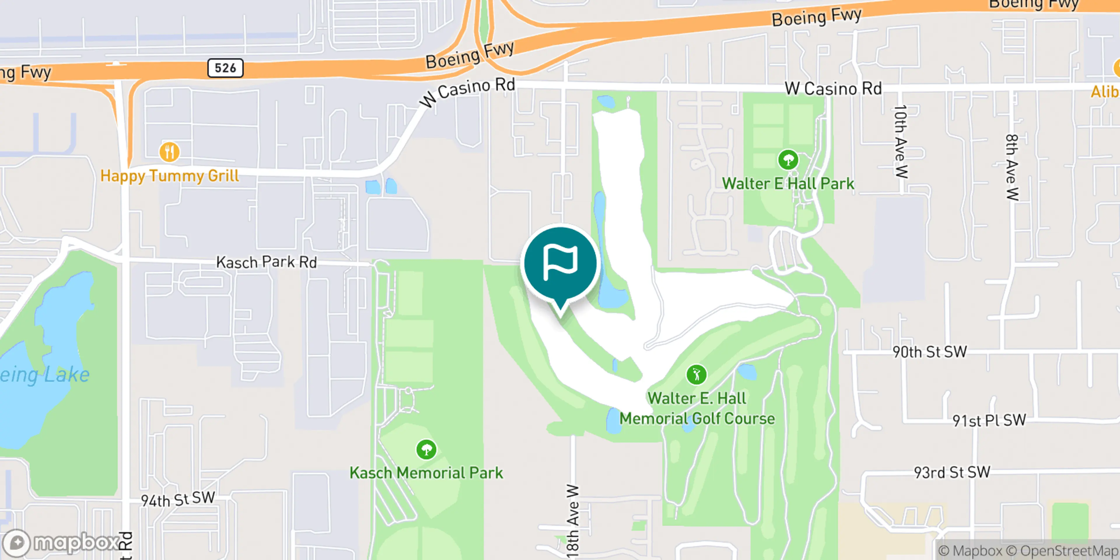 Street map of Walter Hall Golf Course and its local surroundings.